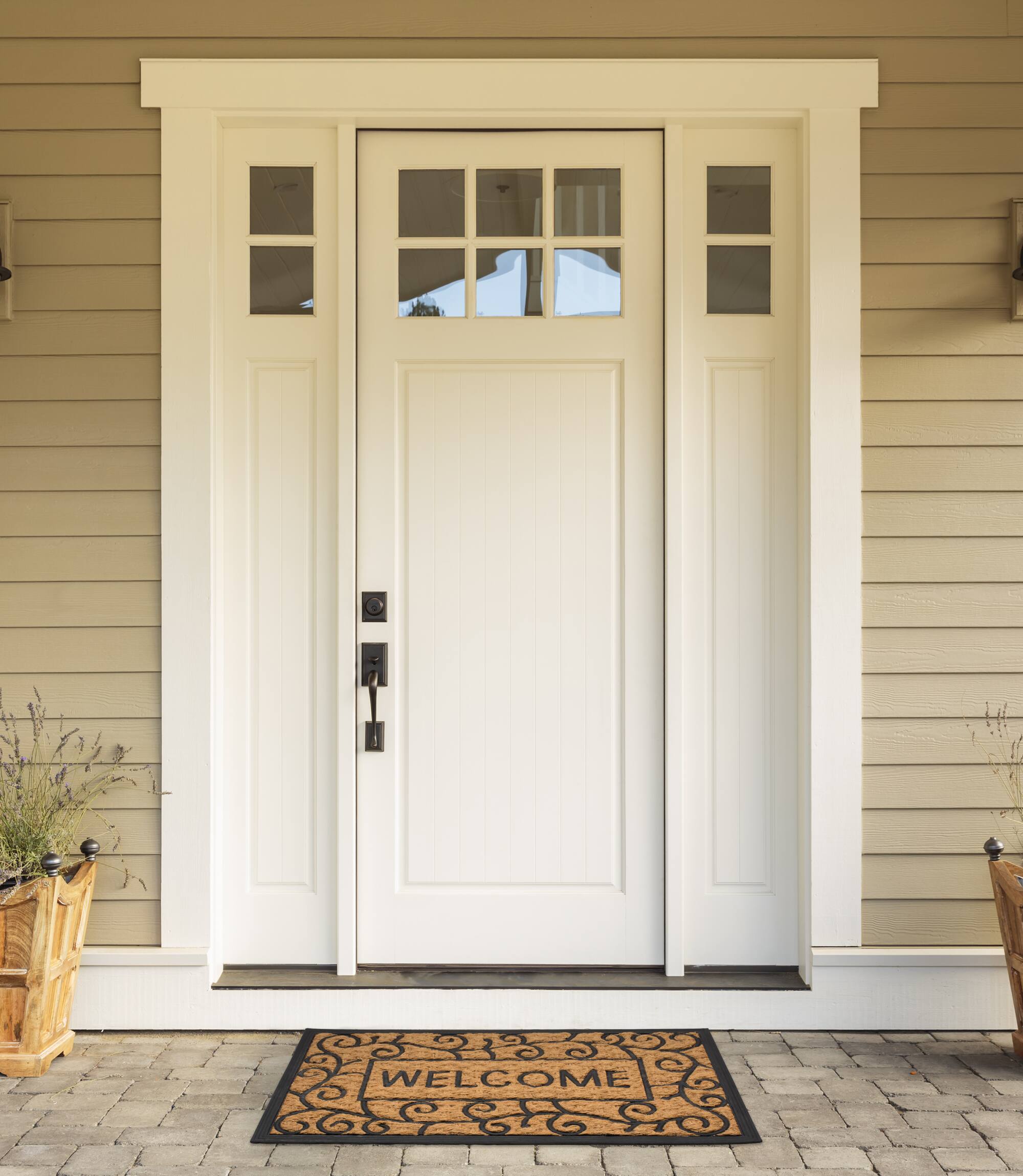 DII&#xAE; Tuffridge Light Swirls Welcome Coir &#x26; Rubber Doormat