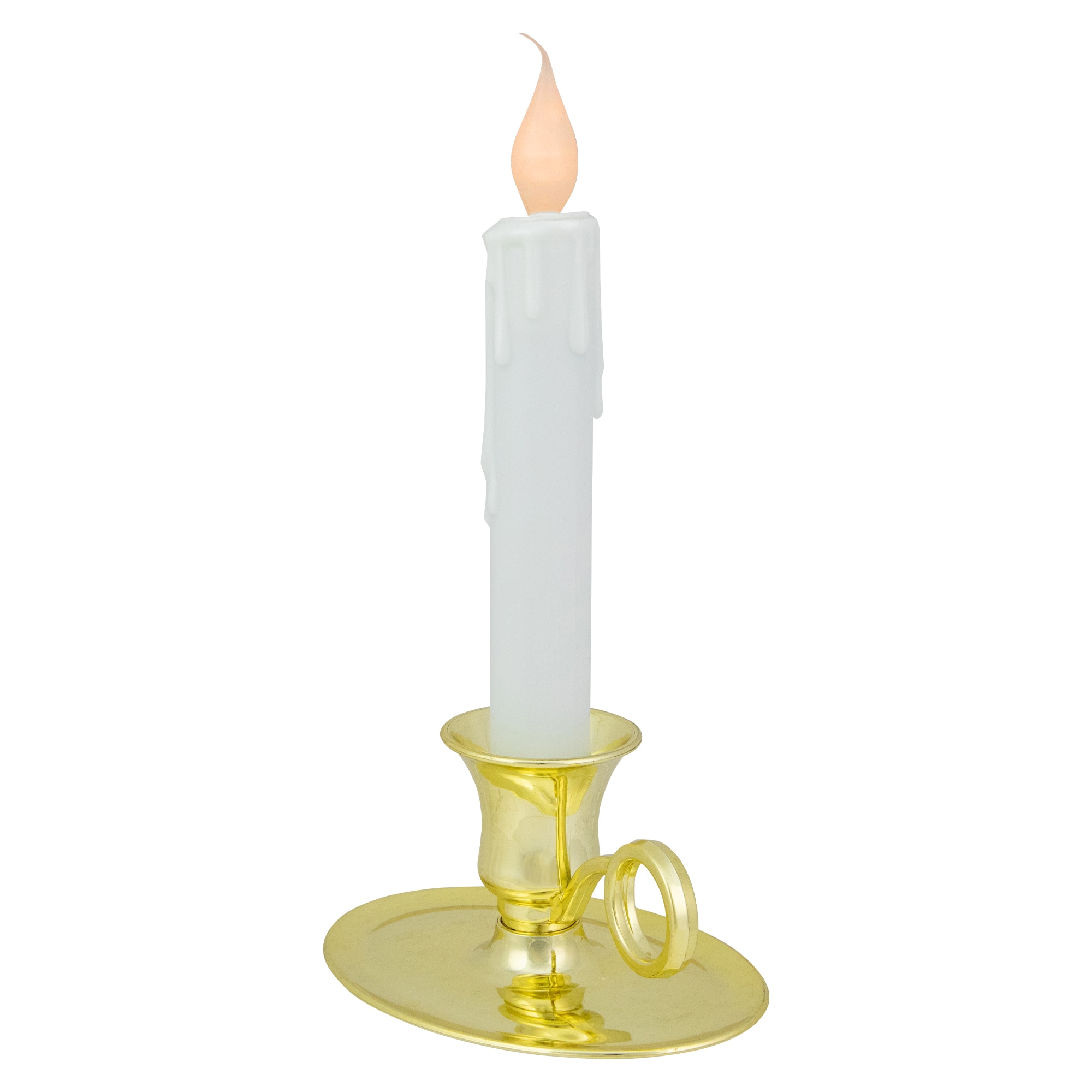 Lighted LED Window Candle with Oval Handle Base - 8" - Set of 4