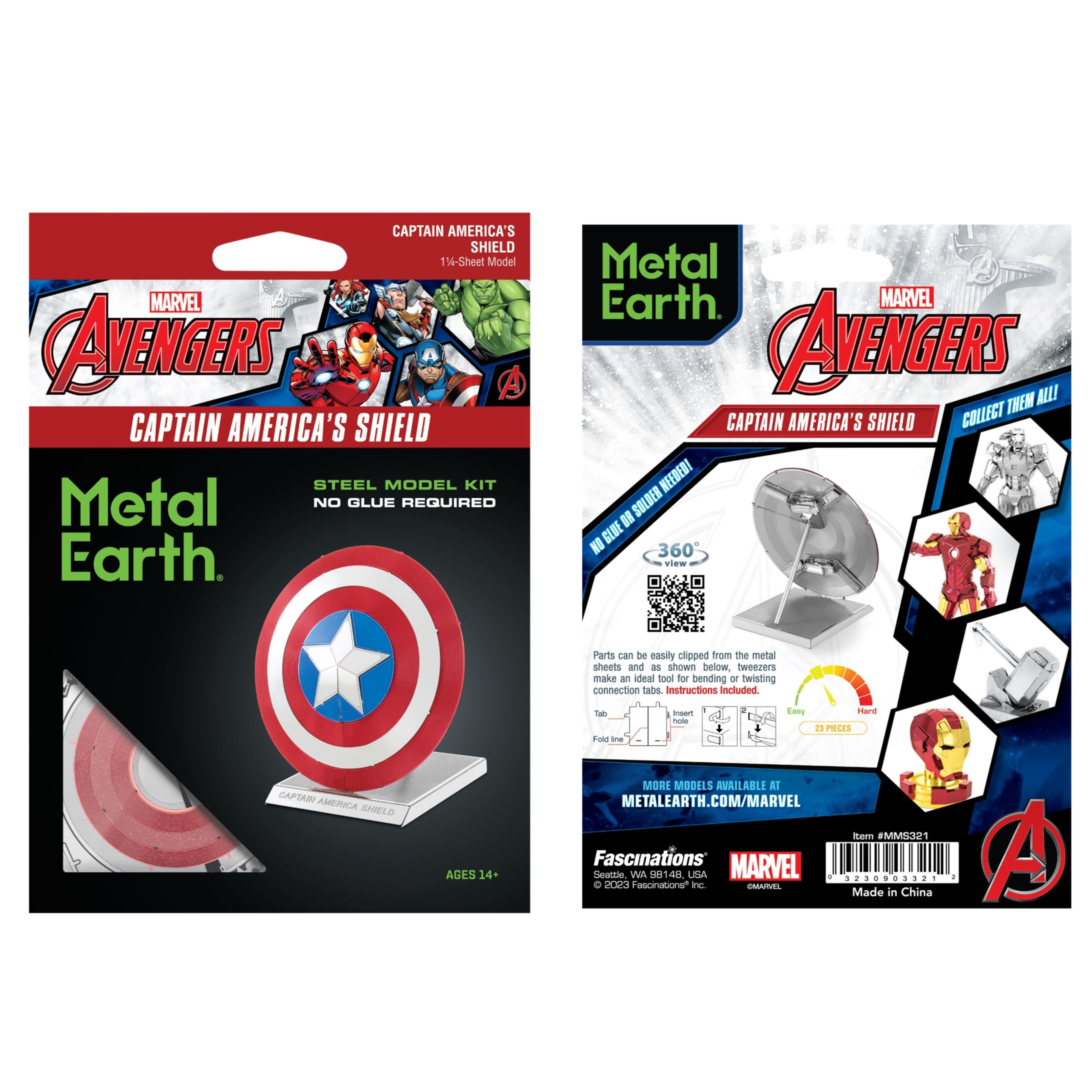 Metal Earth&#xAE; Marvel&#xAE; Avengers Captain America&#x27;s Shield Steel Model Kit
