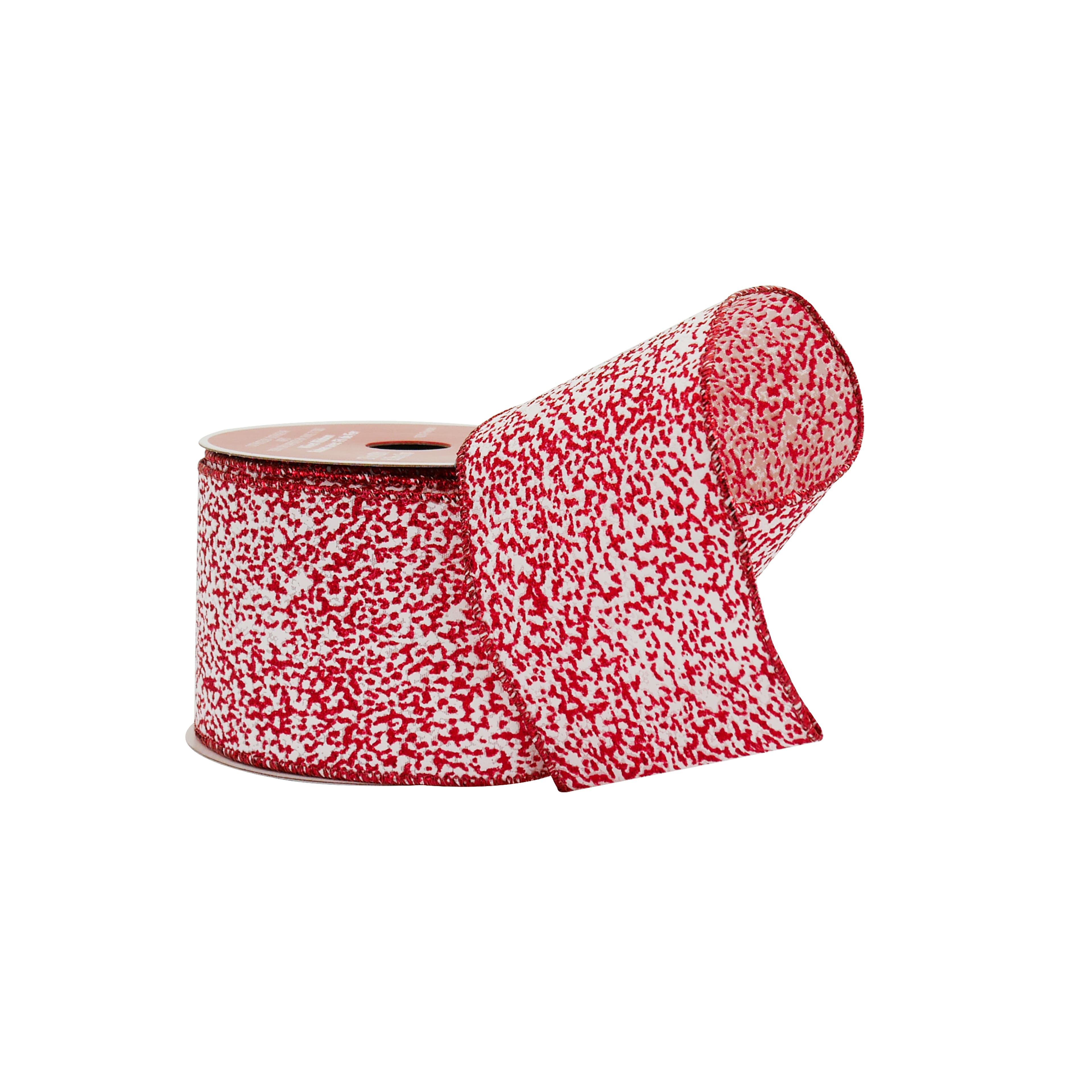 2.5&#x22; x 20ft. Red &#x26; White Sugar Wired Ribbon by Celebrate It&#xAE;