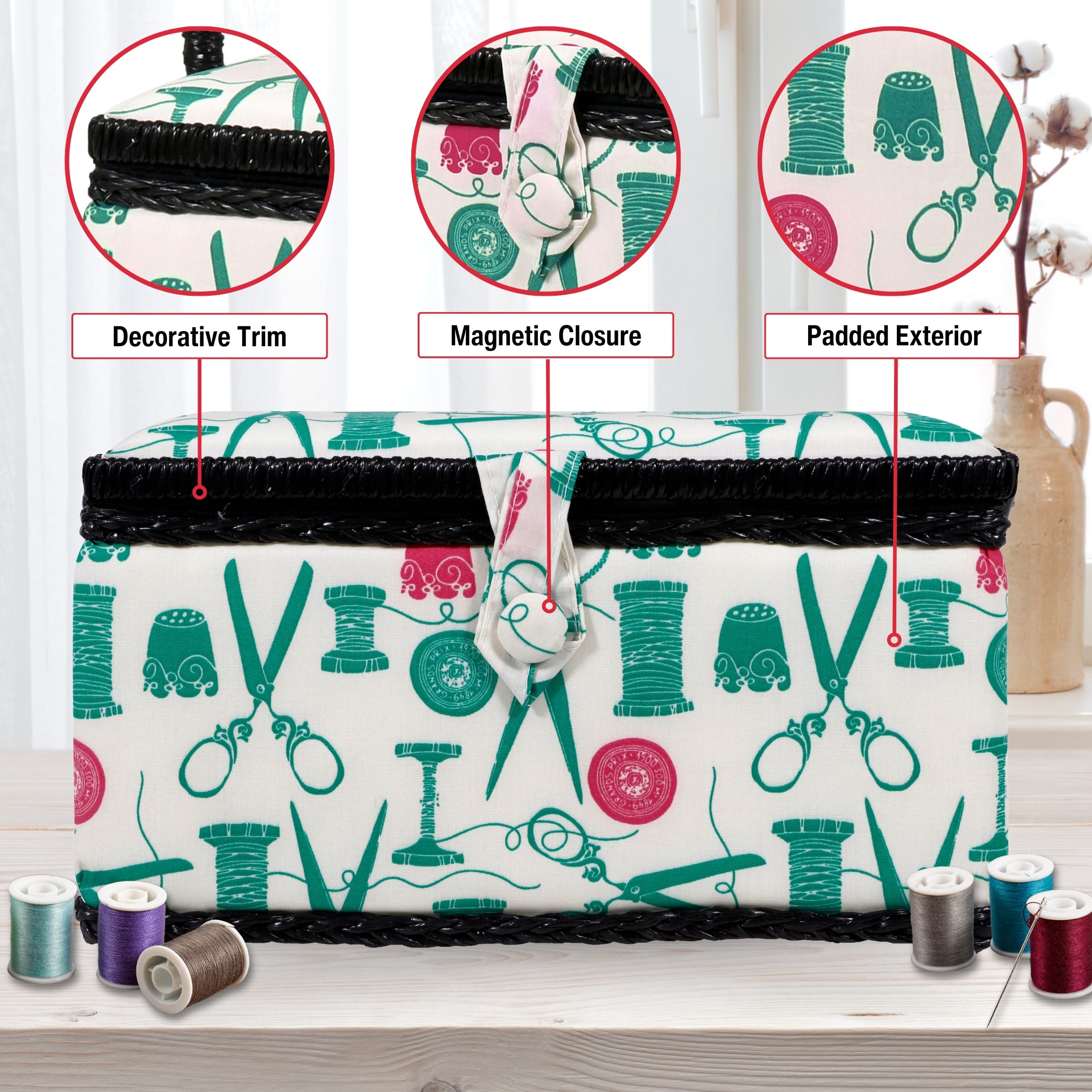 SINGER&#xAE; Vintage Spools Pattern Sewing Basket Kit