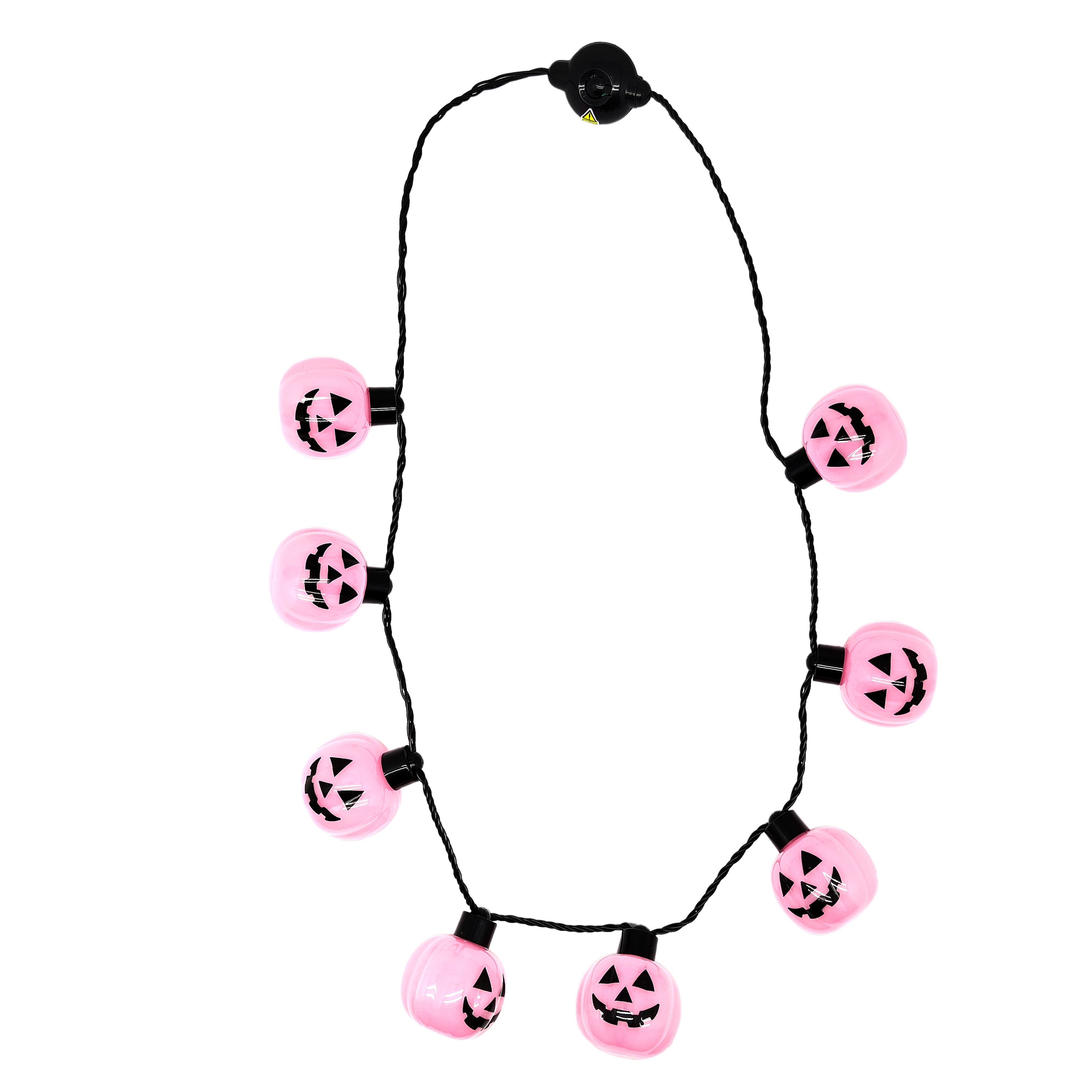 33&#x22; Pink Jack-O&#x27;-Lantern Necklace