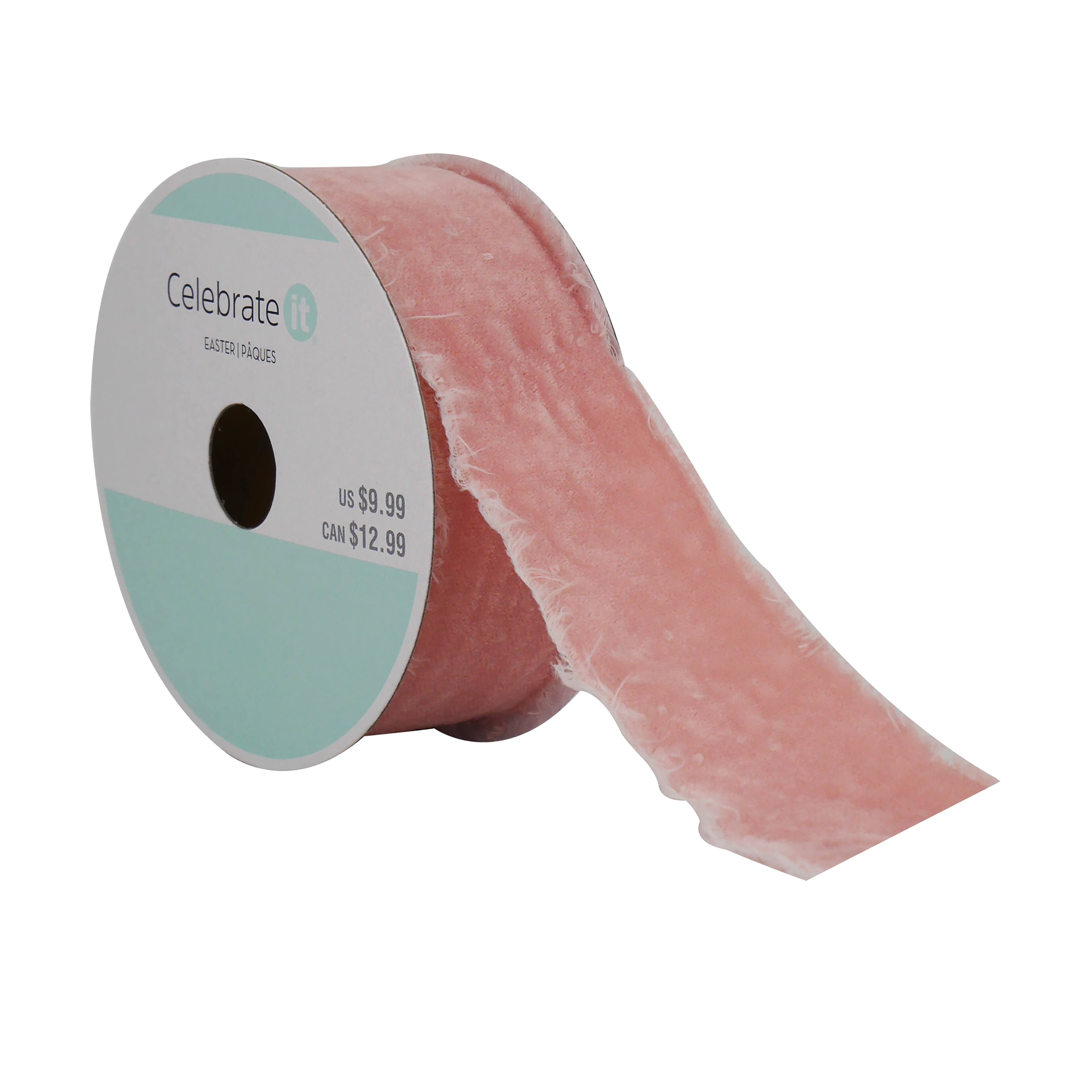 1.5&#x22; x 20ft. Pink Velvet Ribbon by Celebrate It&#xAE; Easter