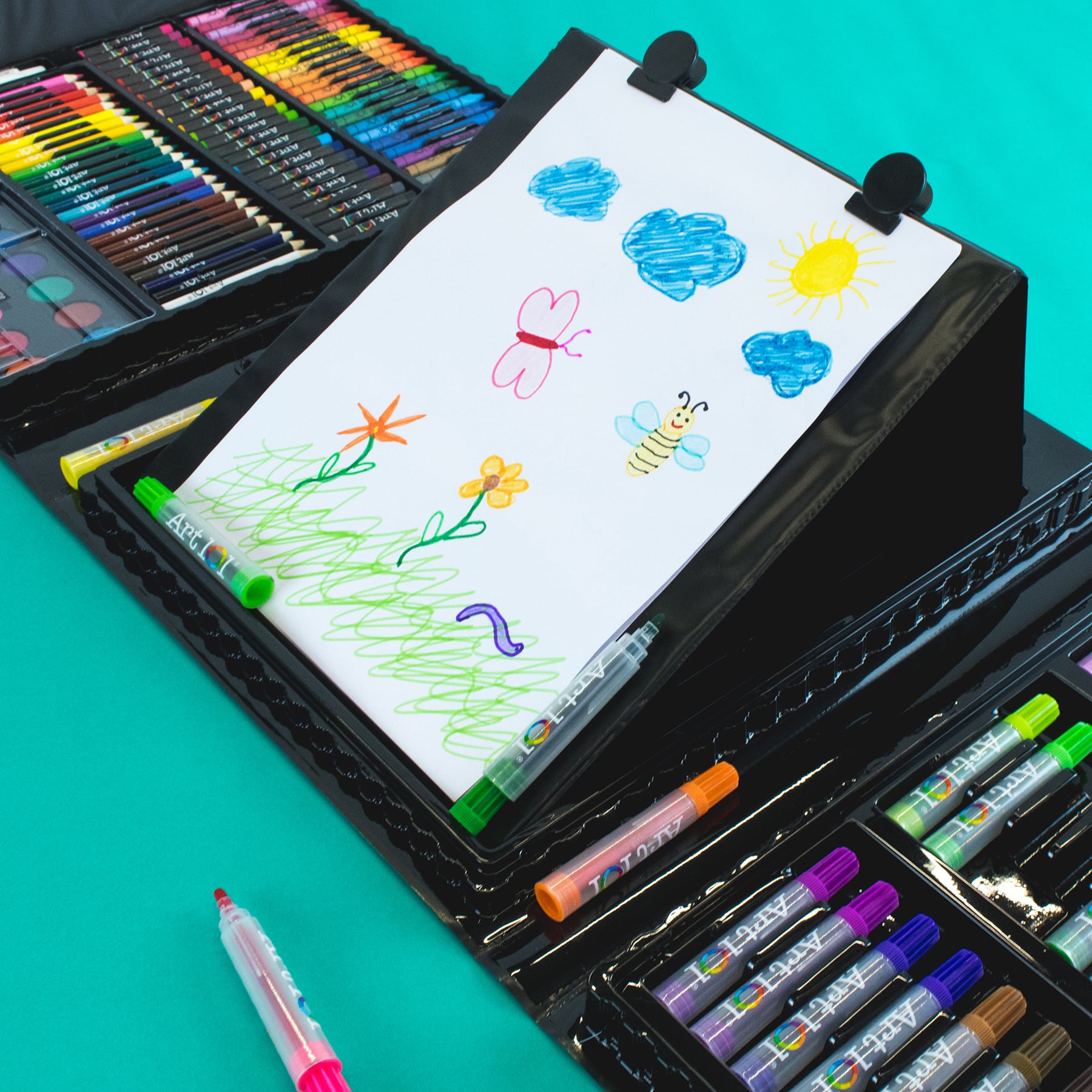 Art 101® Budding Artist® Doodle & Color Pop-Up Easel Art Set