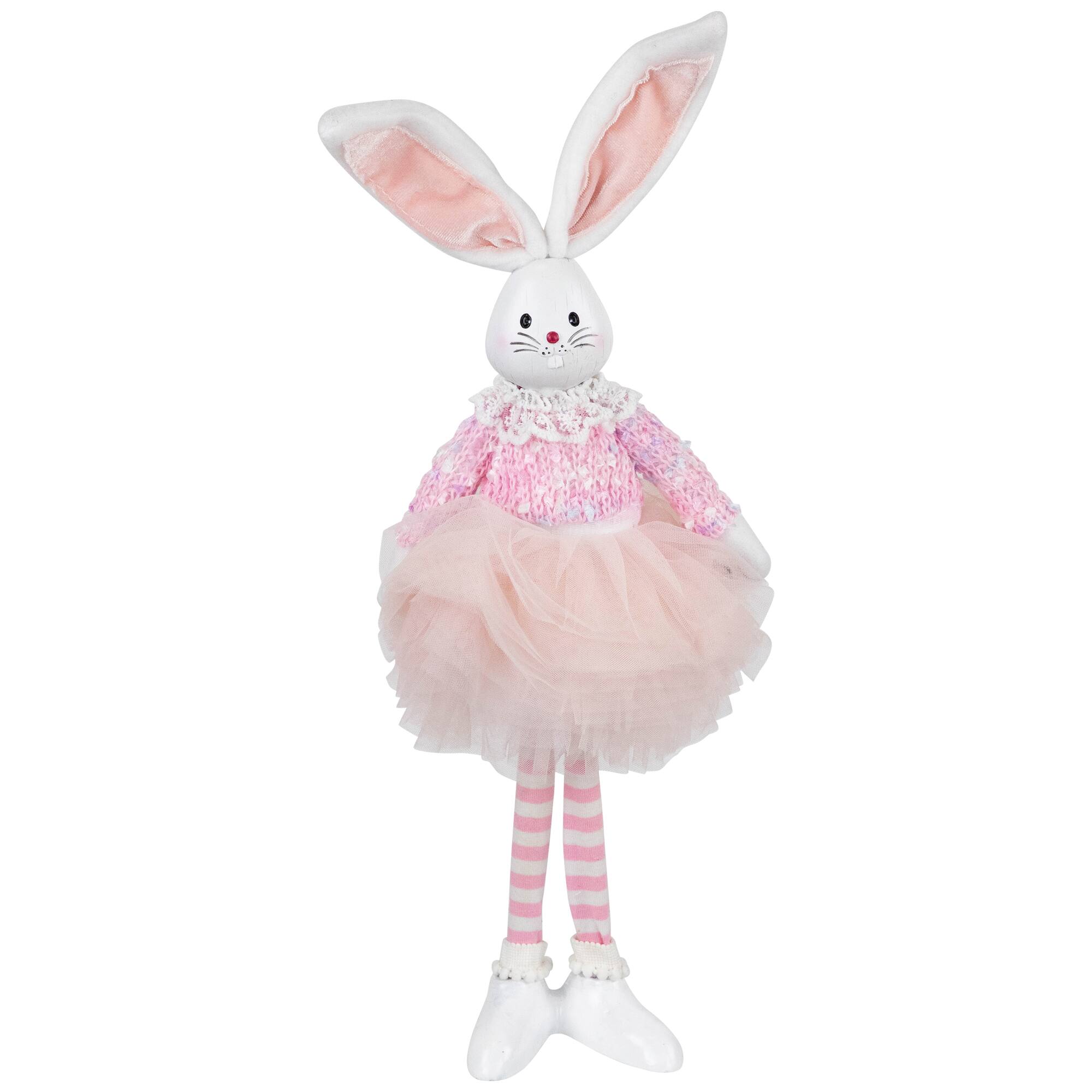 15&#x22; Pink Ballerina Bunny Standing Easter Figure