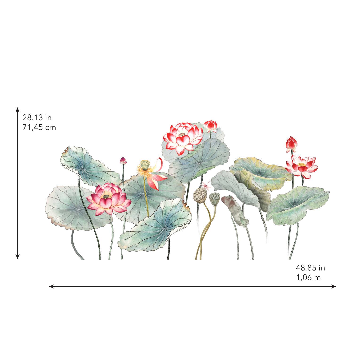 RoomMates Lotus Garden Peel &#x26; Stick Giant Wall Decal Set