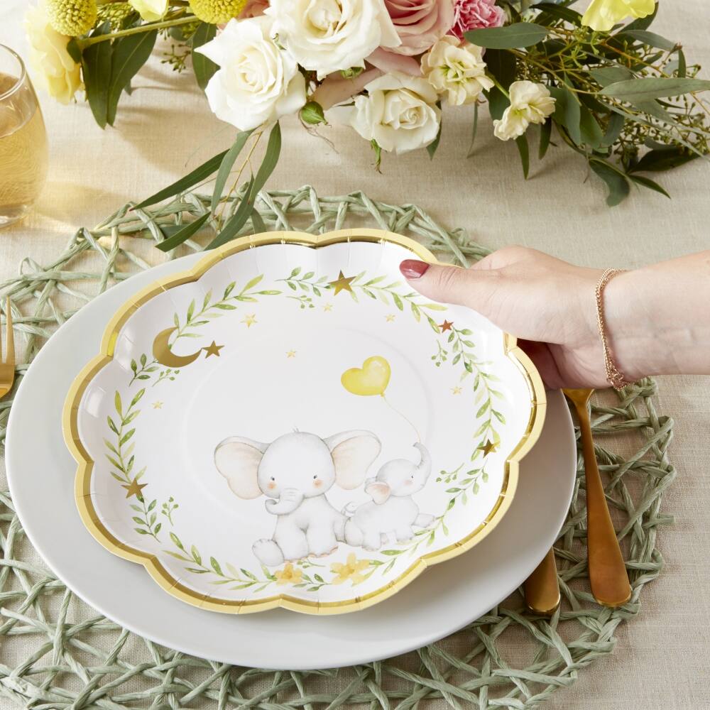 Kate Aspen® 9'' Elephant Baby Shower Premium Paper Plates, 16ct.