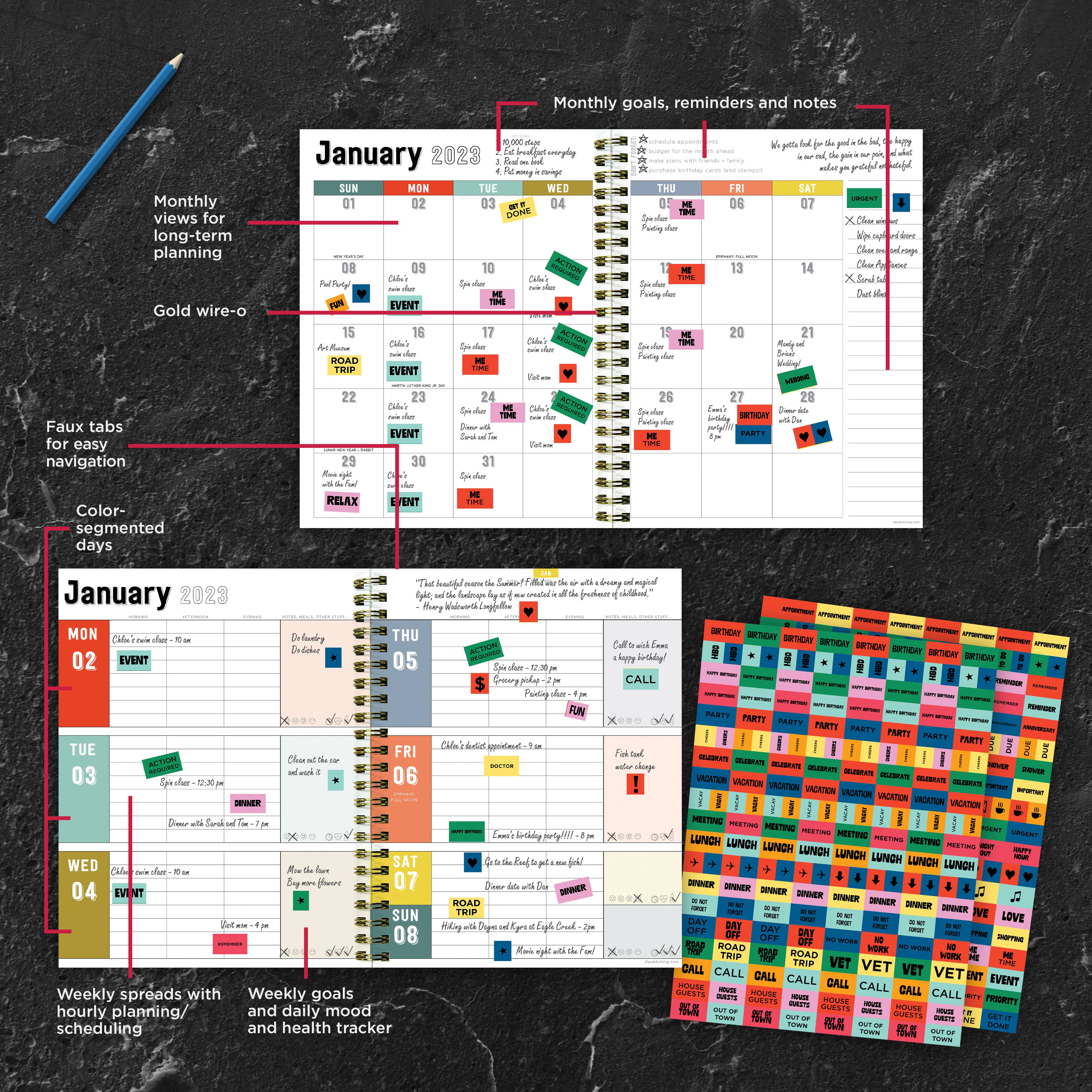 TF Publishing Medium 2022-2023 Modern Ikat Planner