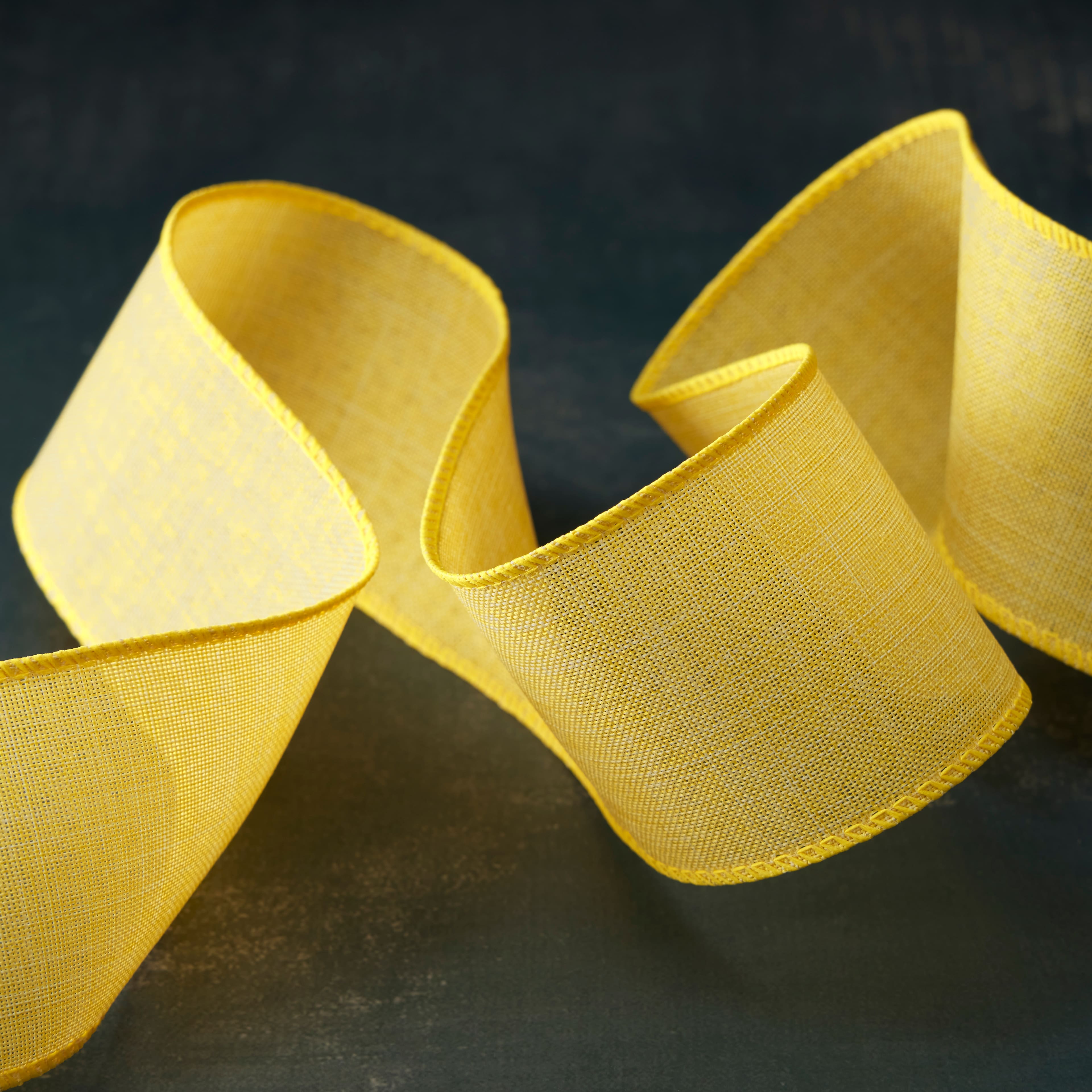 2.5" x 25ft. Faux Linen Wired Ribbon by Celebrate It™ Décor