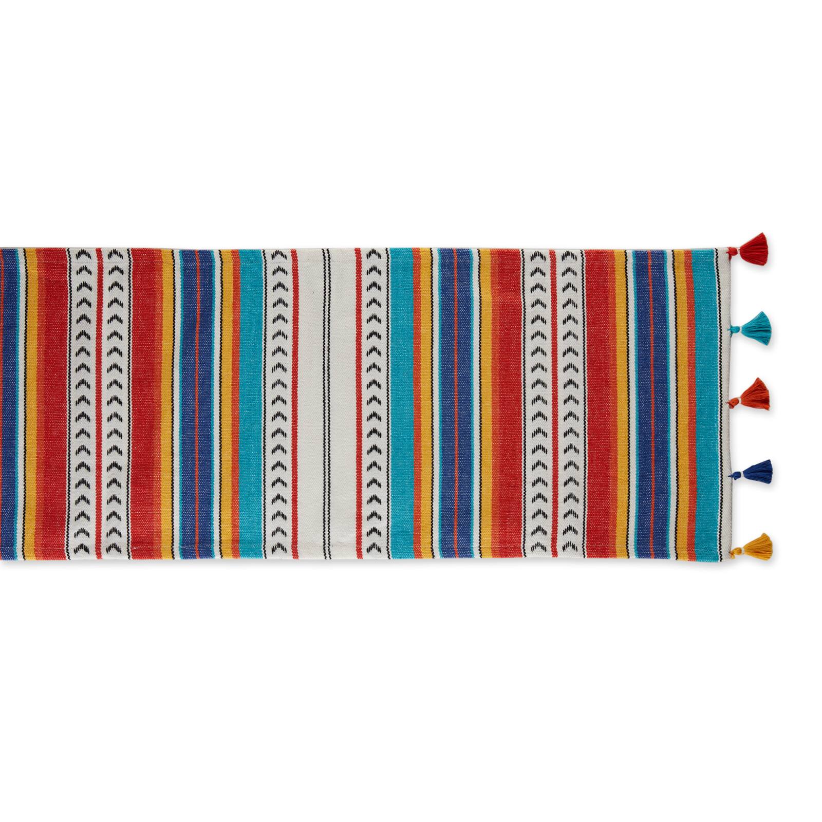 Picante Stripe Tassel Table Runner 13" x 72"
