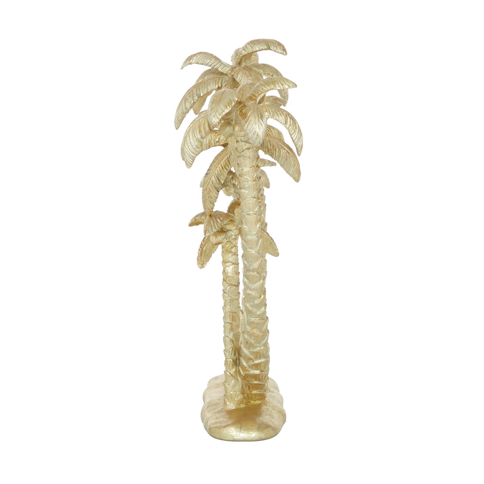 16" Gold Coastal Palm Tree Sculpture