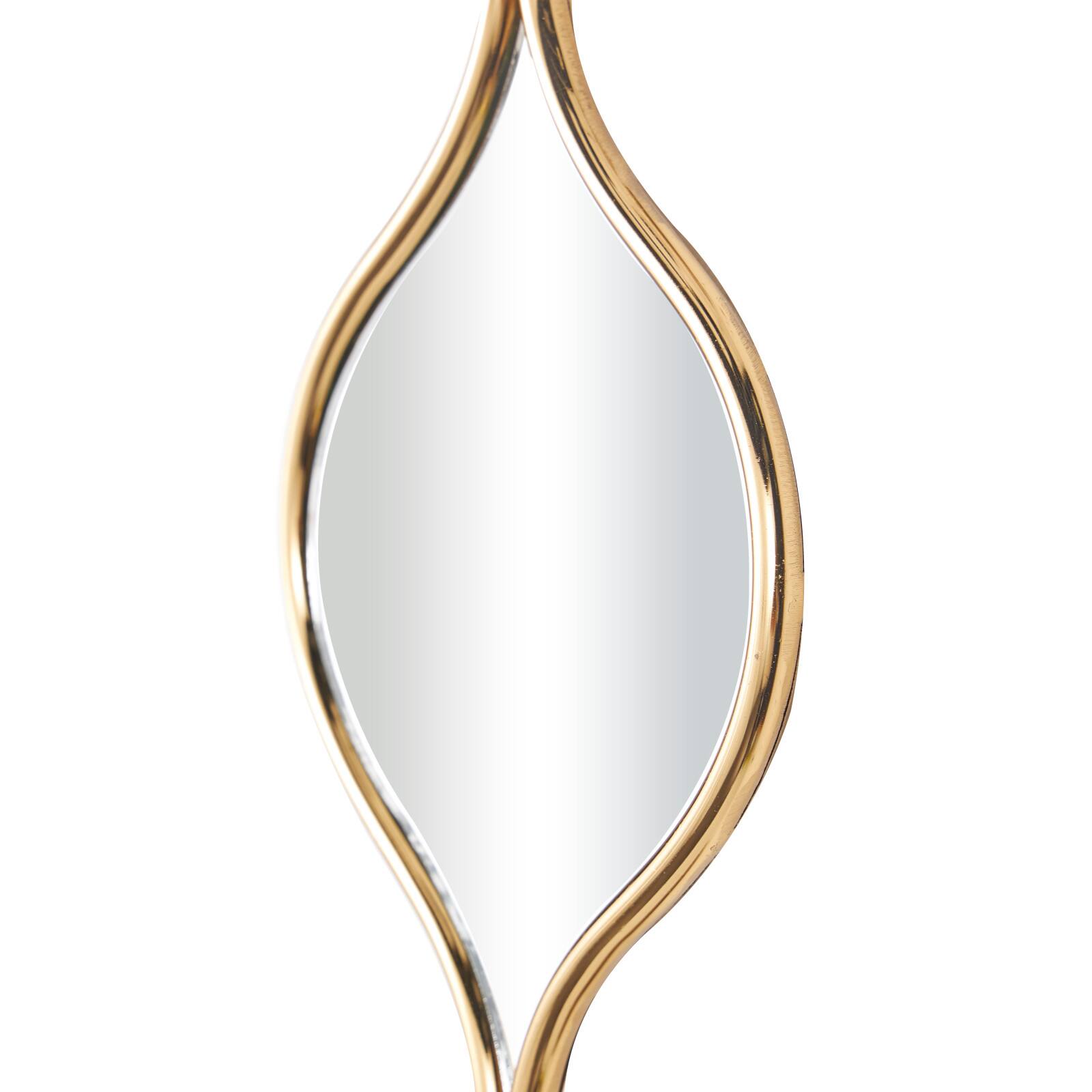 51" Gold Metal Slim Stacked Chain 6-Layer Wall Mirror with Tear Drop Pattern