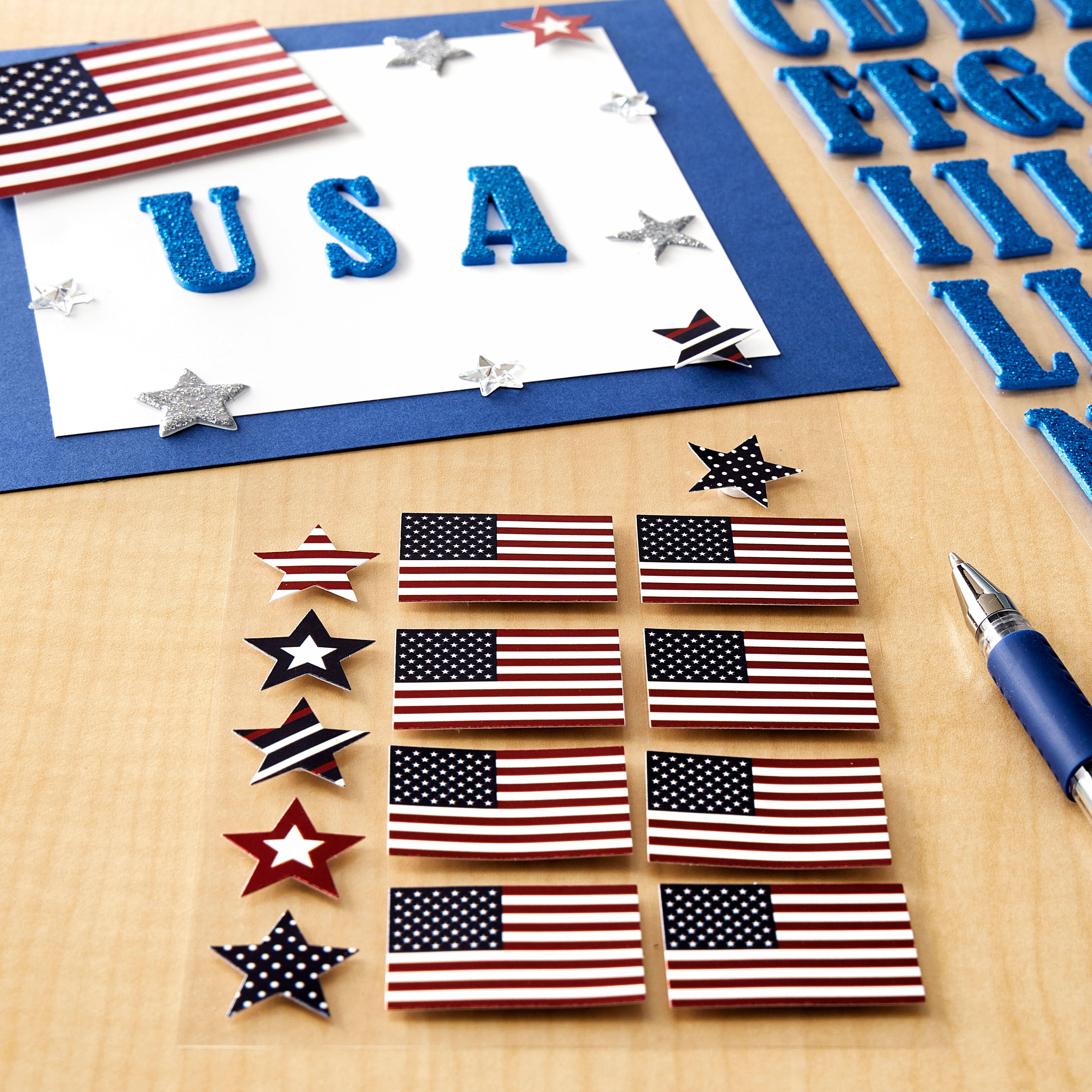 12 Pack: American Flag Stickers by Recollections&#x2122;