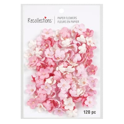 Pink Paper Flowers by Recollections™, 120ct. | Michaels