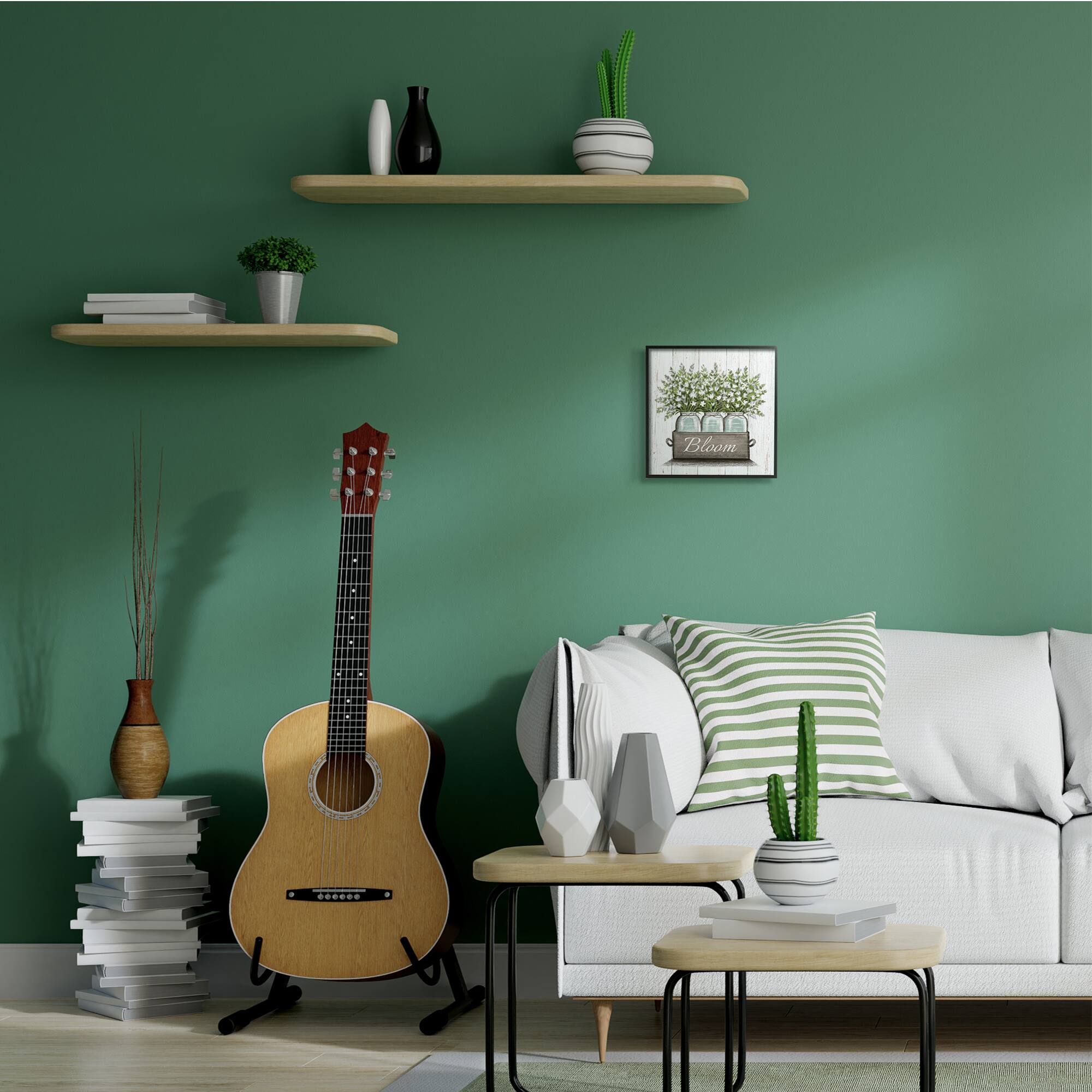 Stupell Industries White Wildflowers in Jars Bloom Sentiments,12" x 12"