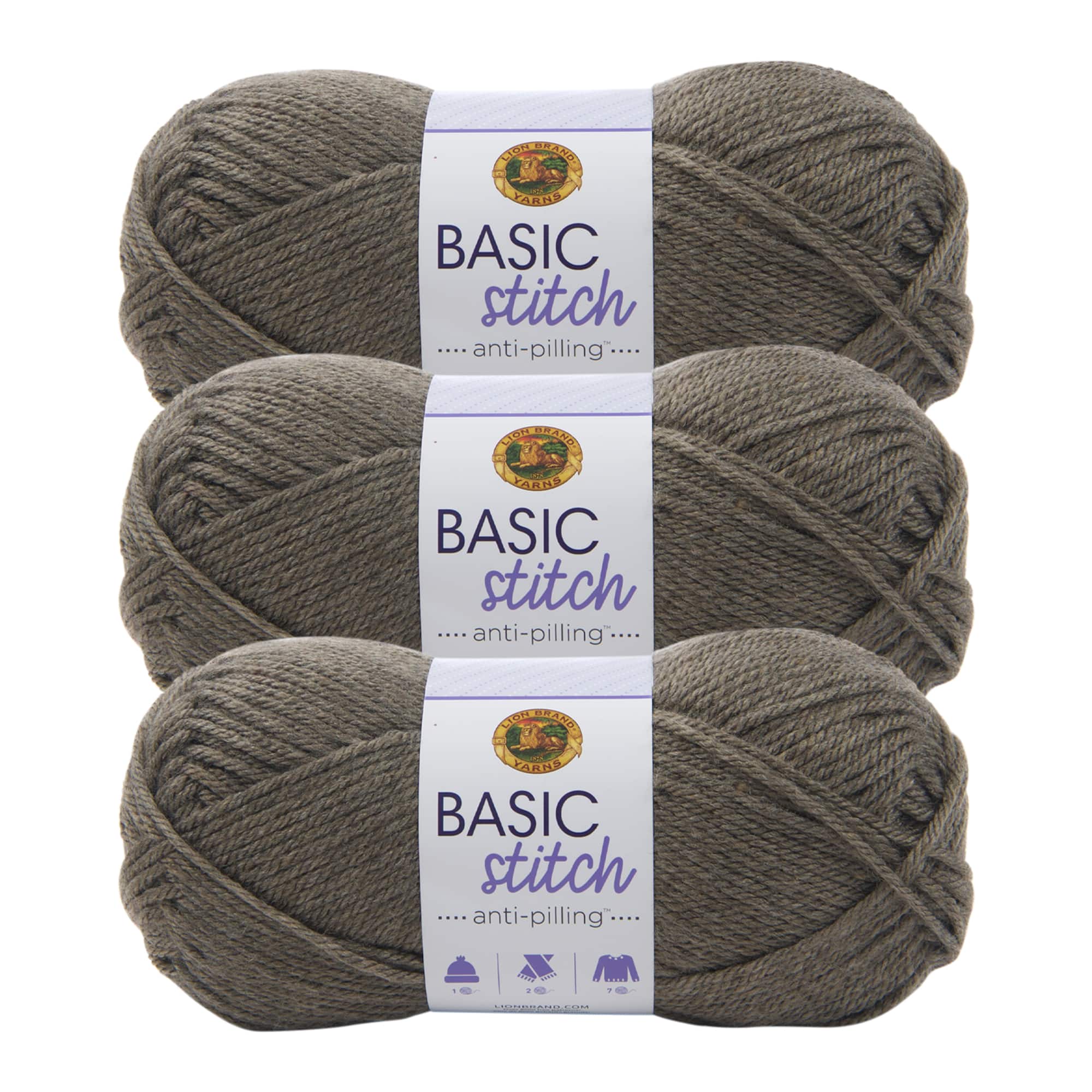 3 Pack Lion Brand® Basic Stitch Anti Pilling™ Yarn