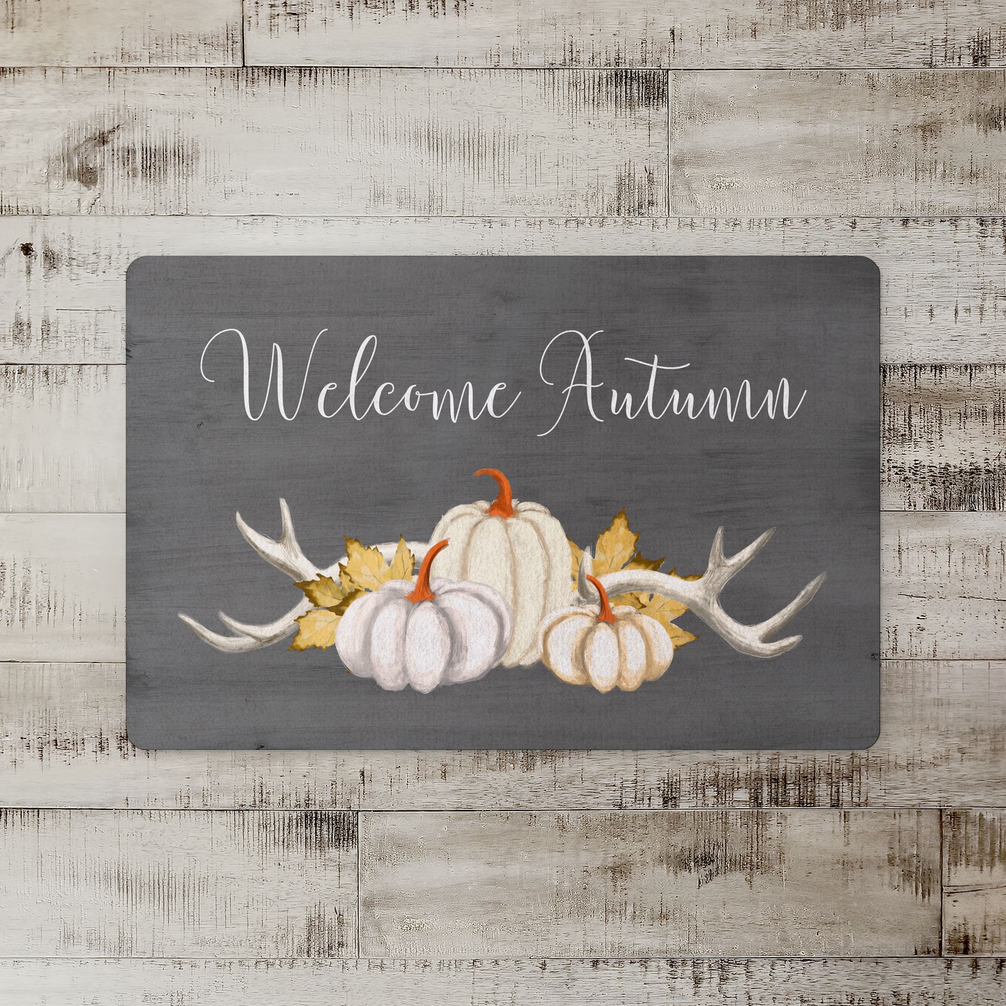 Welcome Autumn Pumpkins Floor Mat