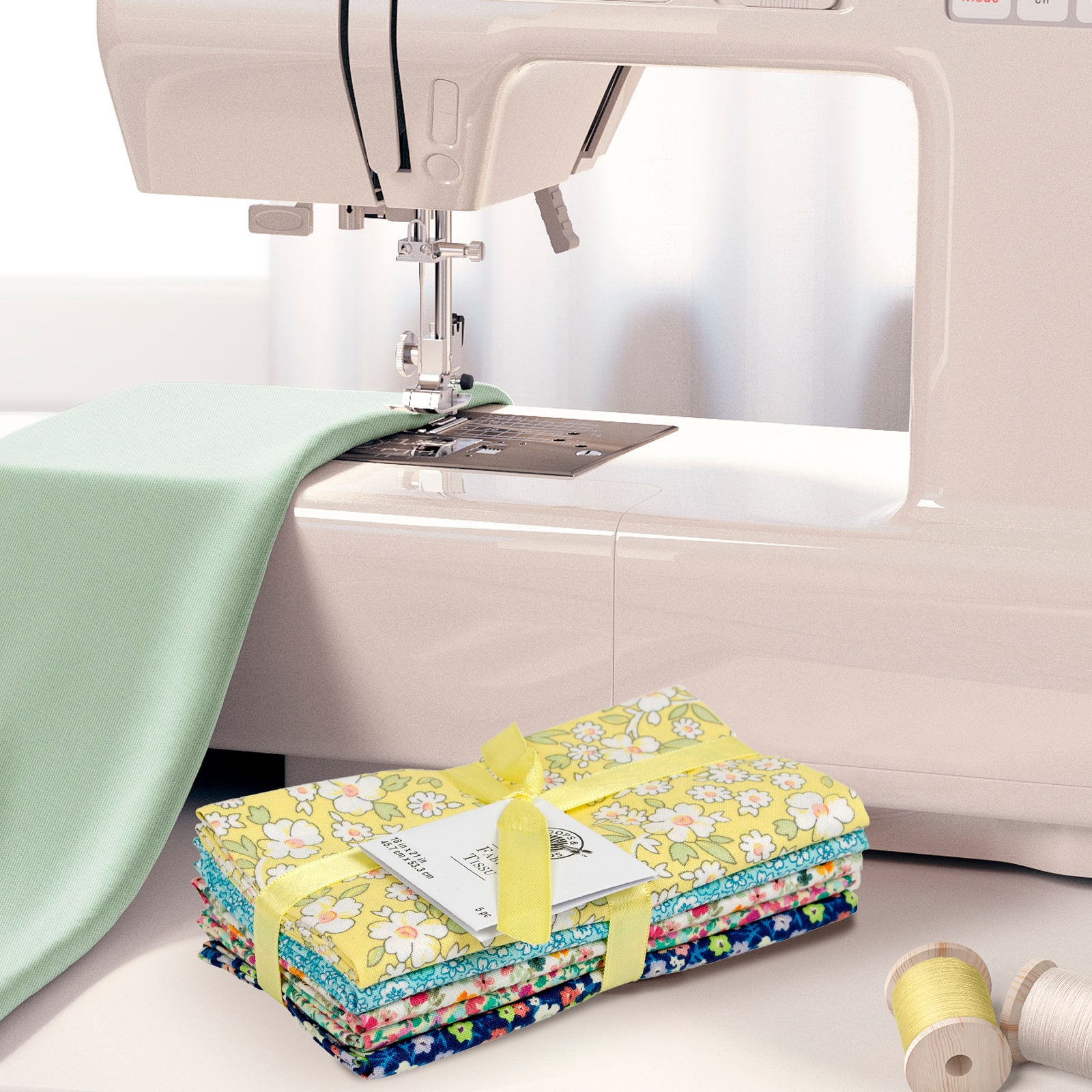 12 Pack: Floral Printed Fabric Bundle by Loops &#x26; Threads&#x2122;
