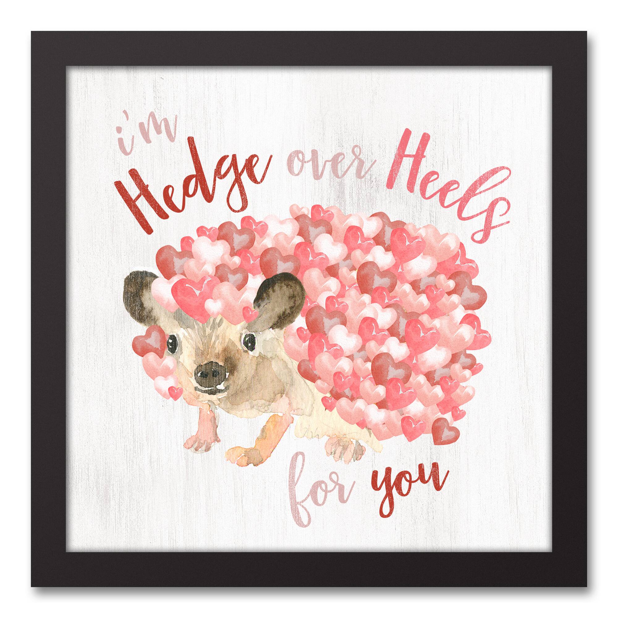 Heart Hedgie 13.73" x 13.73" Black Framed Canvas