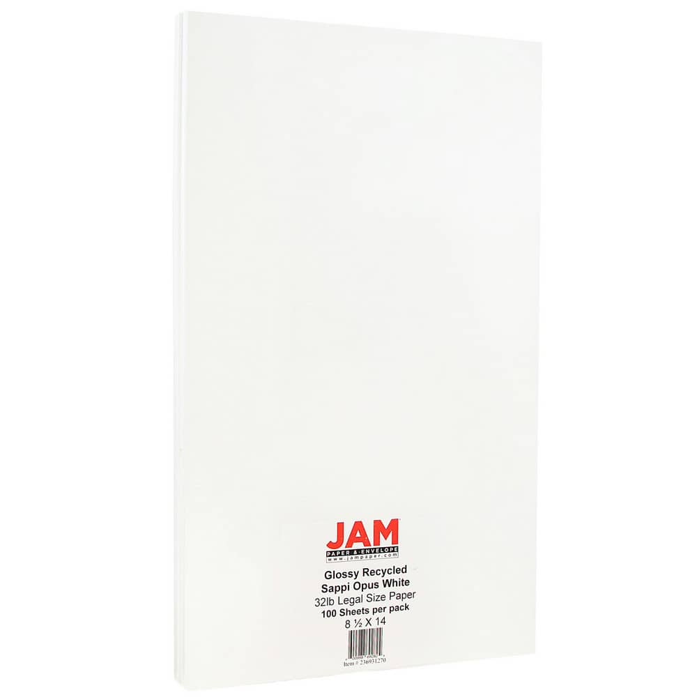 JAM Paper 2-Sided Glossy Legal 8.5" x 14" Cardstock Paper