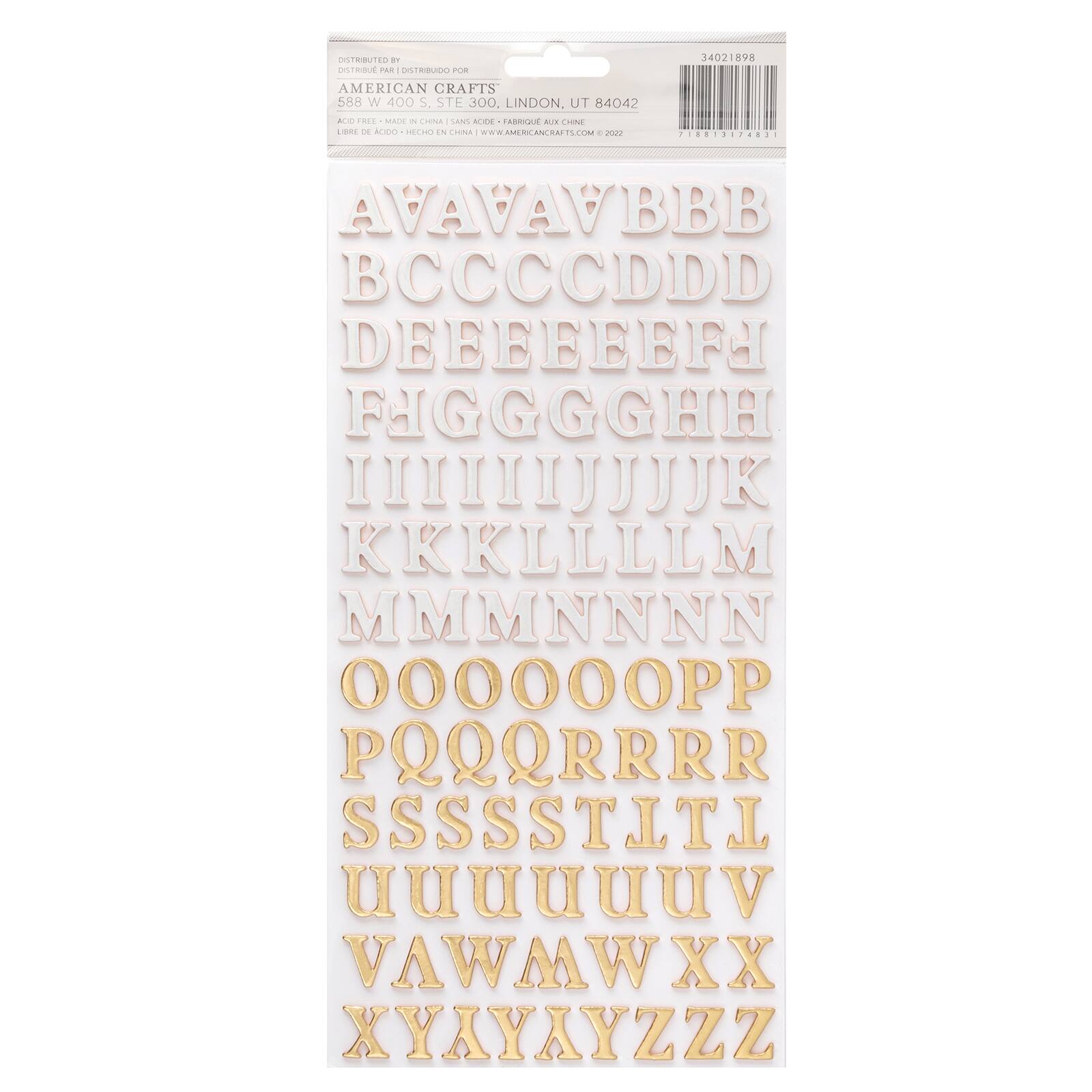 Thickers™ Shimmer Foam & Foiled Cardstock Letter Stickers Michaels