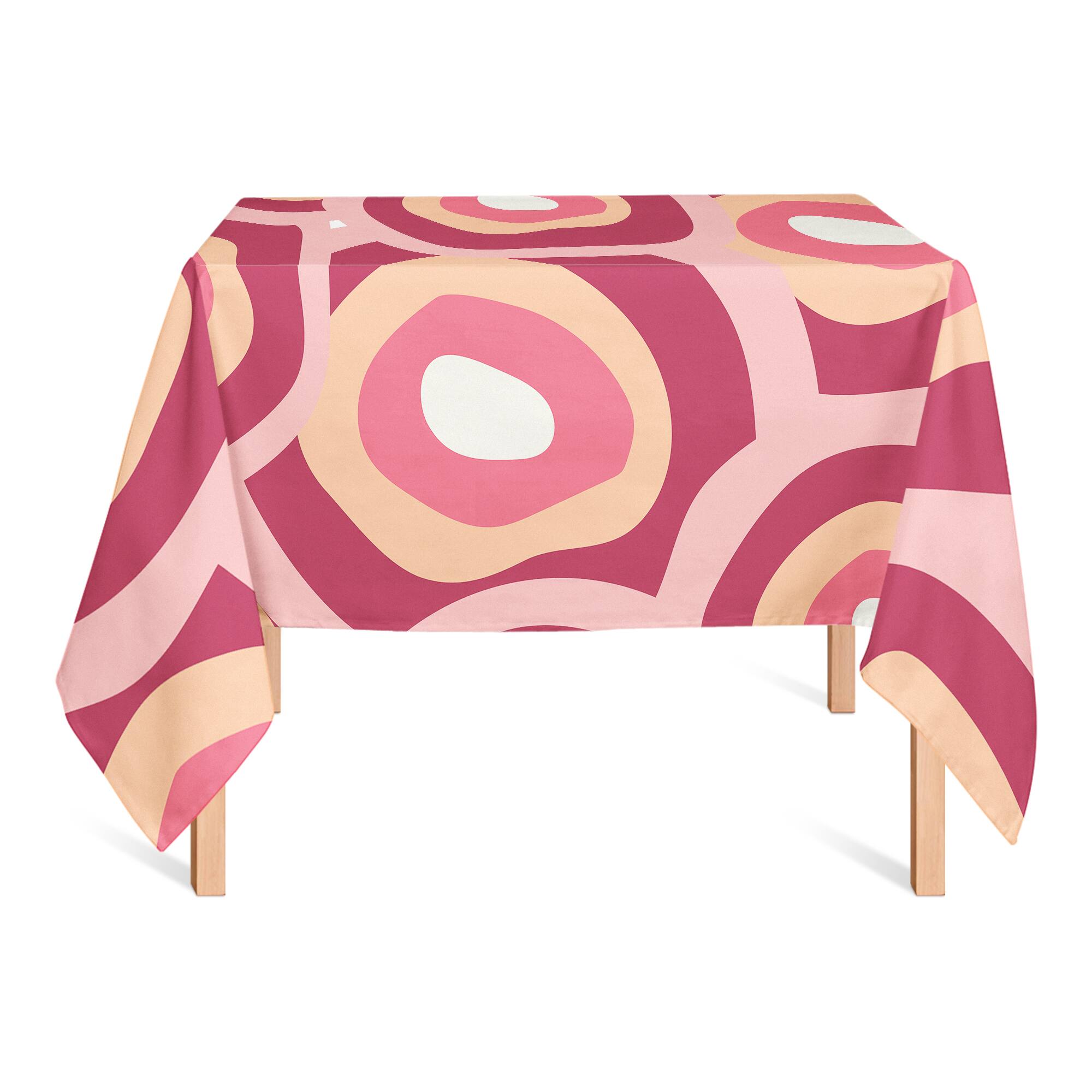 Funky Circles Pattern 58" x 58" Tablecloth