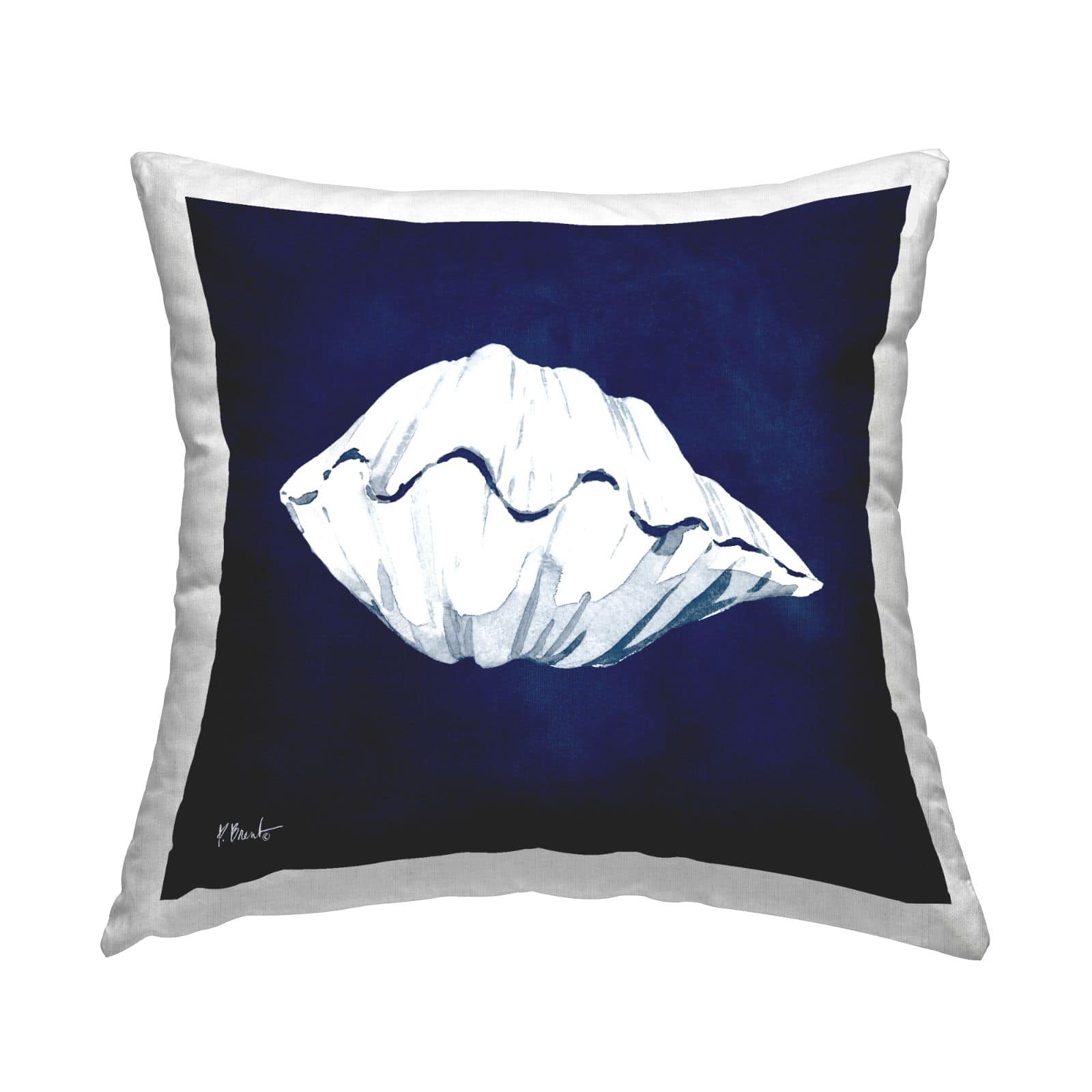 Stupell Industries Aquatic Blue Clam Shell Ocean Life Throw Pillow, 18" x 18"