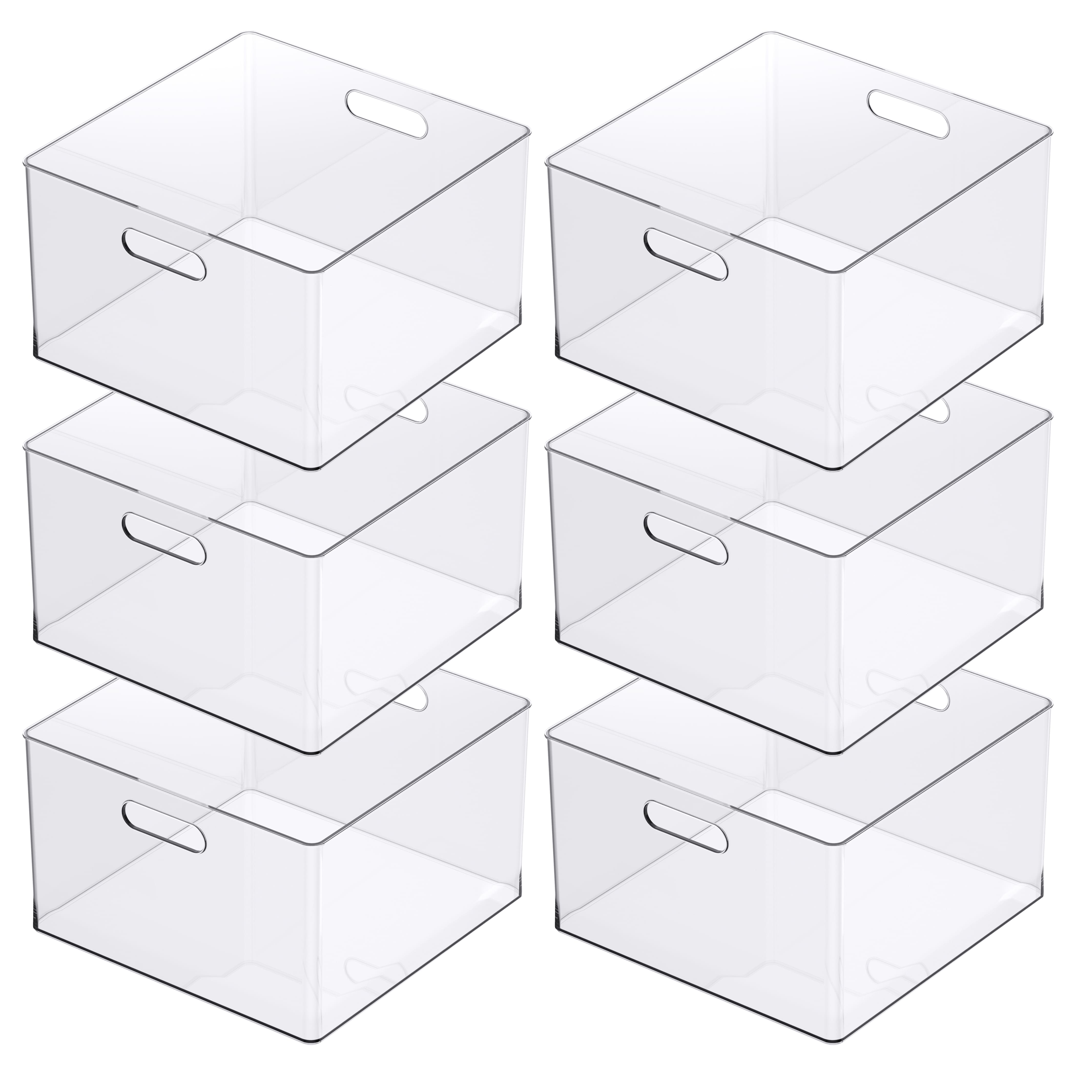 6 Pack: 13&#x22; x 13&#x22; Clear Storage Bin with Handles by Simply Tidy&#x2122;
