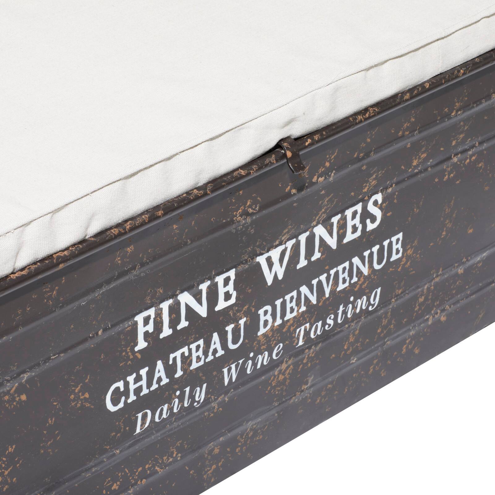 Brown Industrial Metal Storage Bench, 17" x 48"