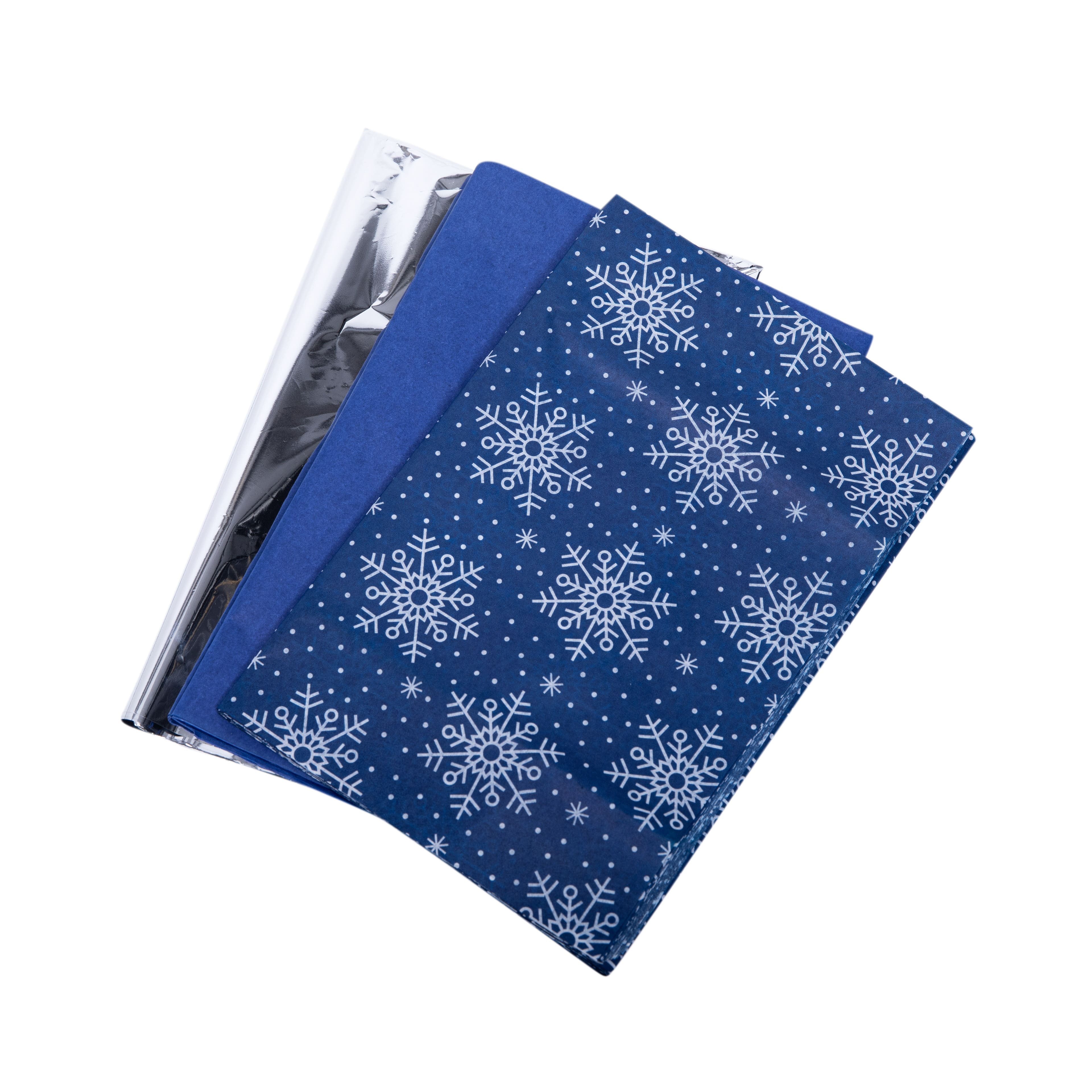 Navy Snowflakes Christmas Tissue Paper, 36ct. by Celebrate It&#x2122;