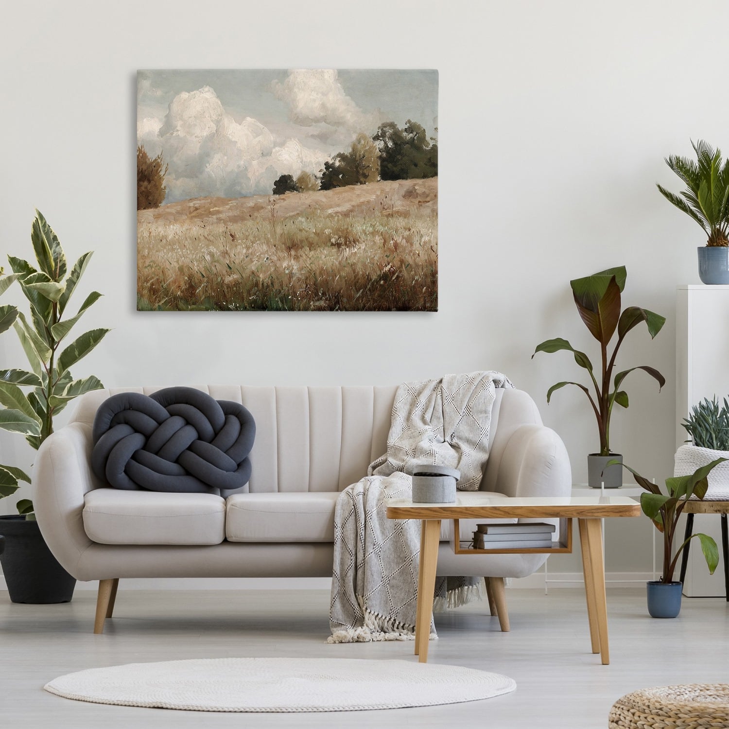 Stupell Industries Classic Cloudy Field Landscape Canvas Wall Art