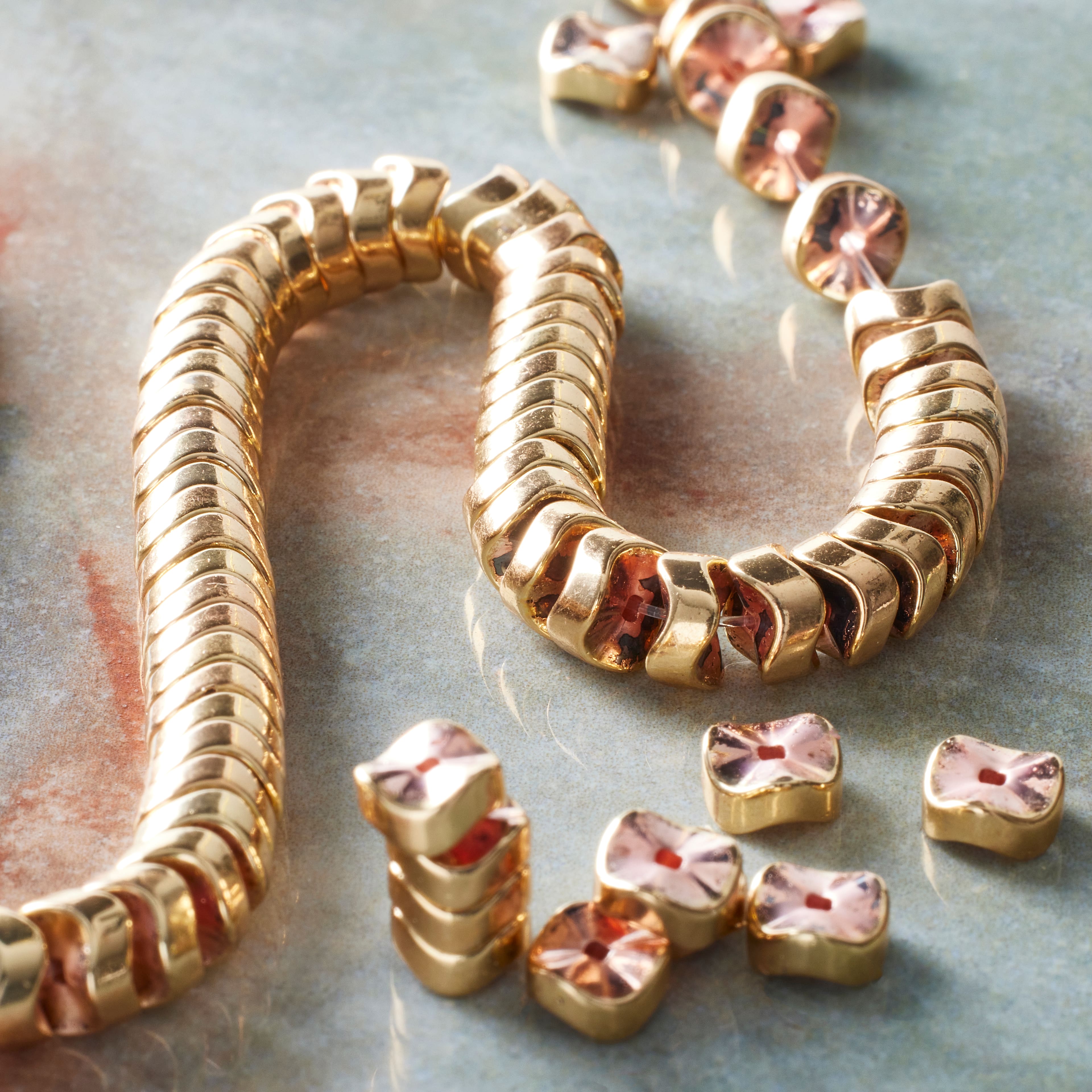 Gold Hematite Wave Beads by Bead Landing®, 6mm