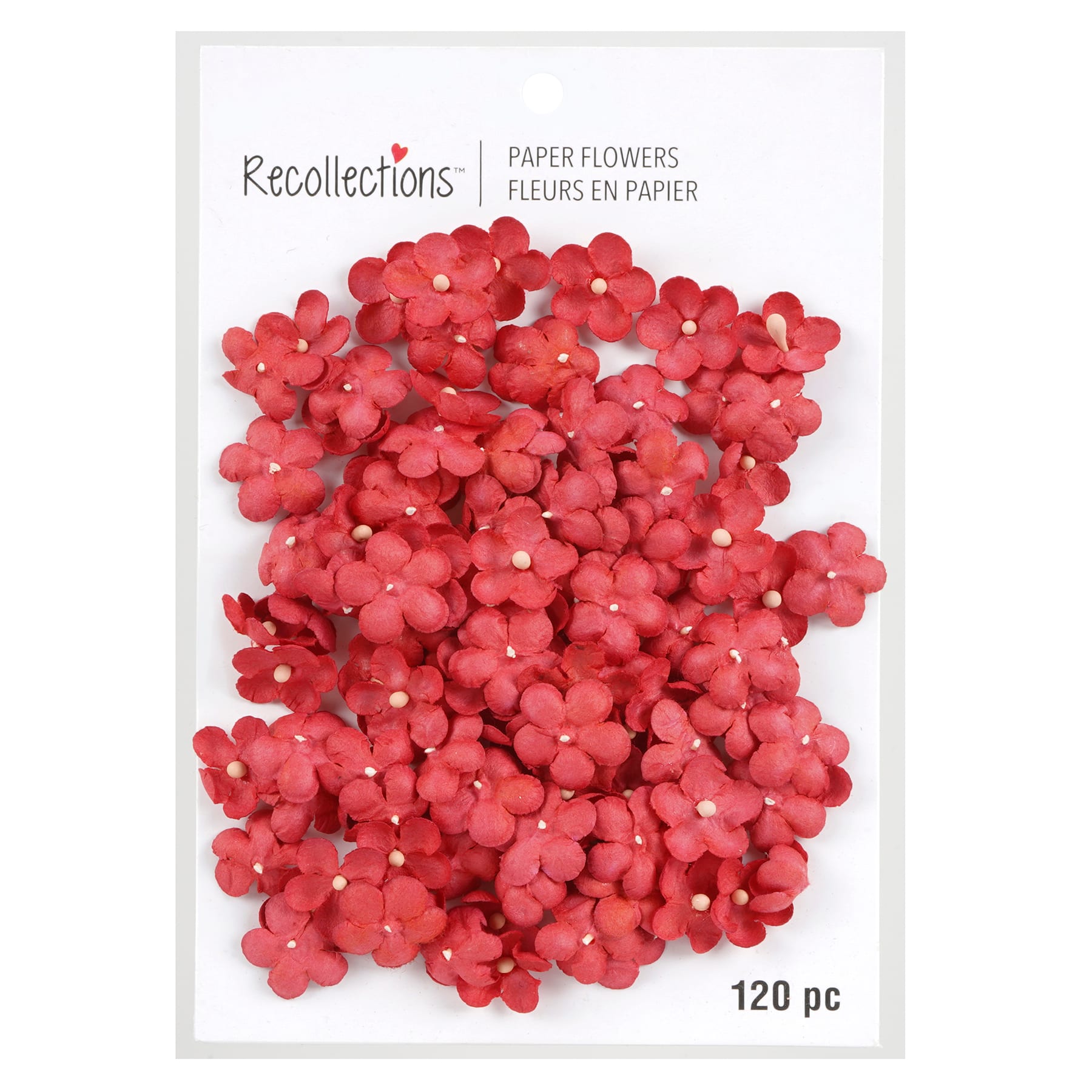 Red Paper Flowers by Recollections&#x2122;, 120ct.