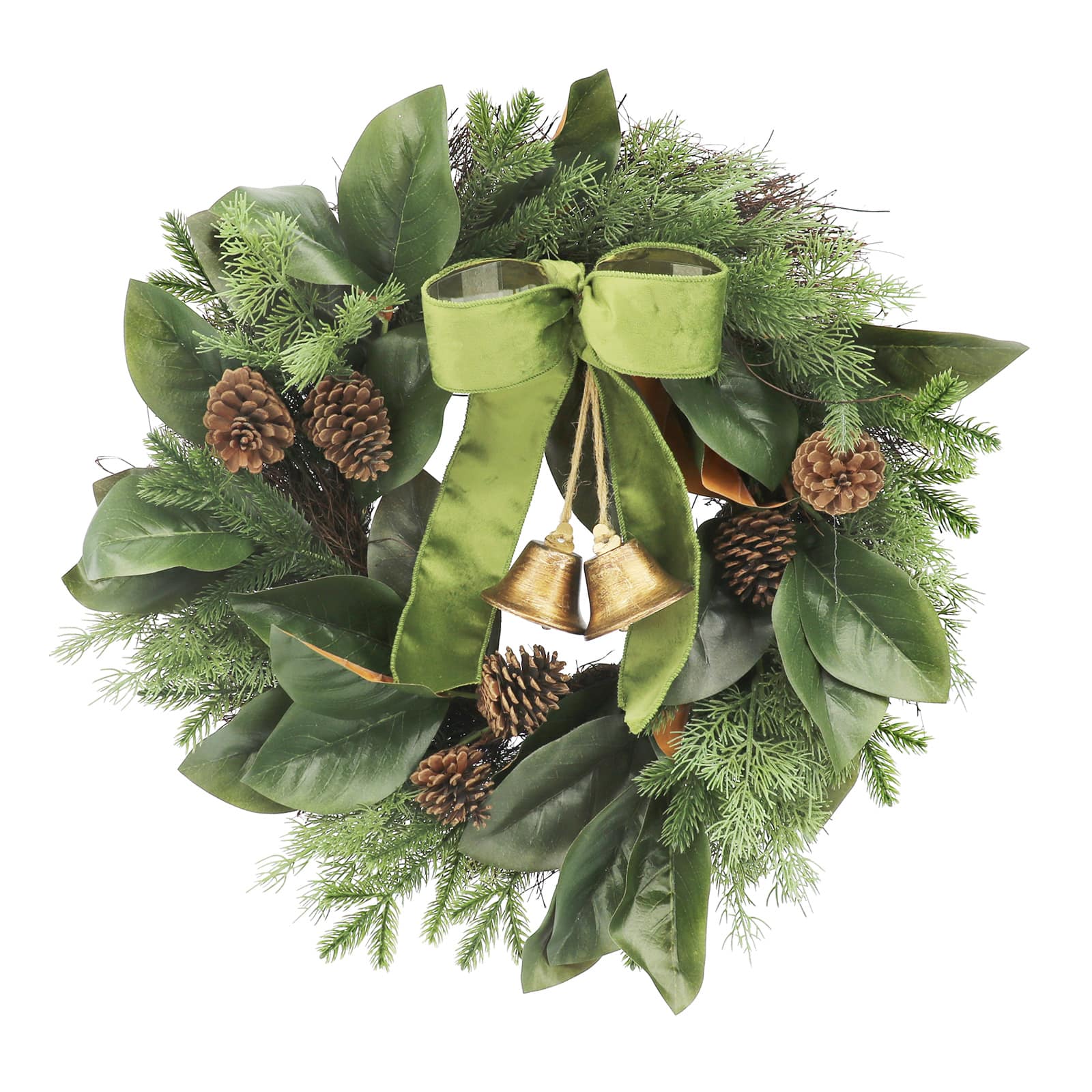 22&#x22; Magnolia Leaves, Pine &#x26; Bell Wreath by Ashland&#xAE;