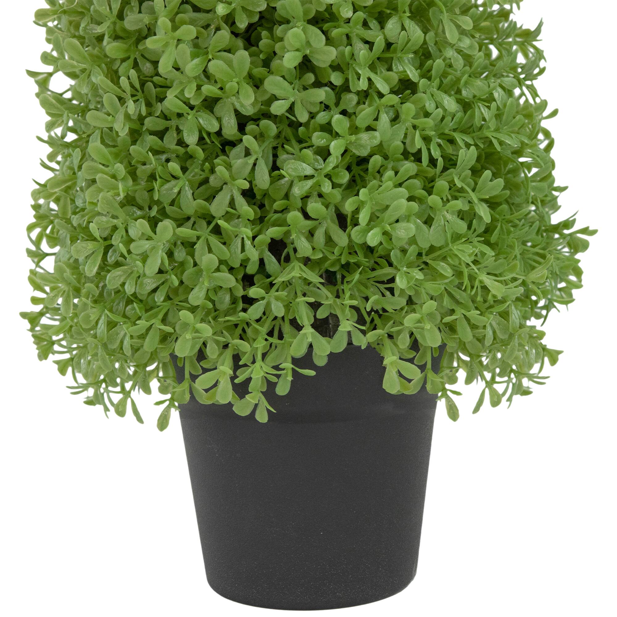 15" Unlit Artificial Boxwood Cone Topiary Tree with Round Pot