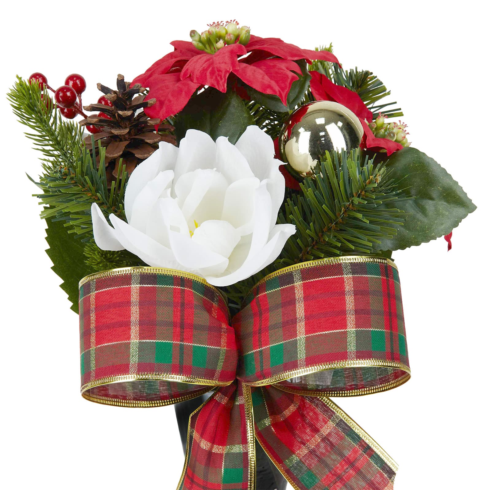 Red &#x26; White Rose &#x26; Poinsettia Remembrance Cone by Ashland&#xAE;