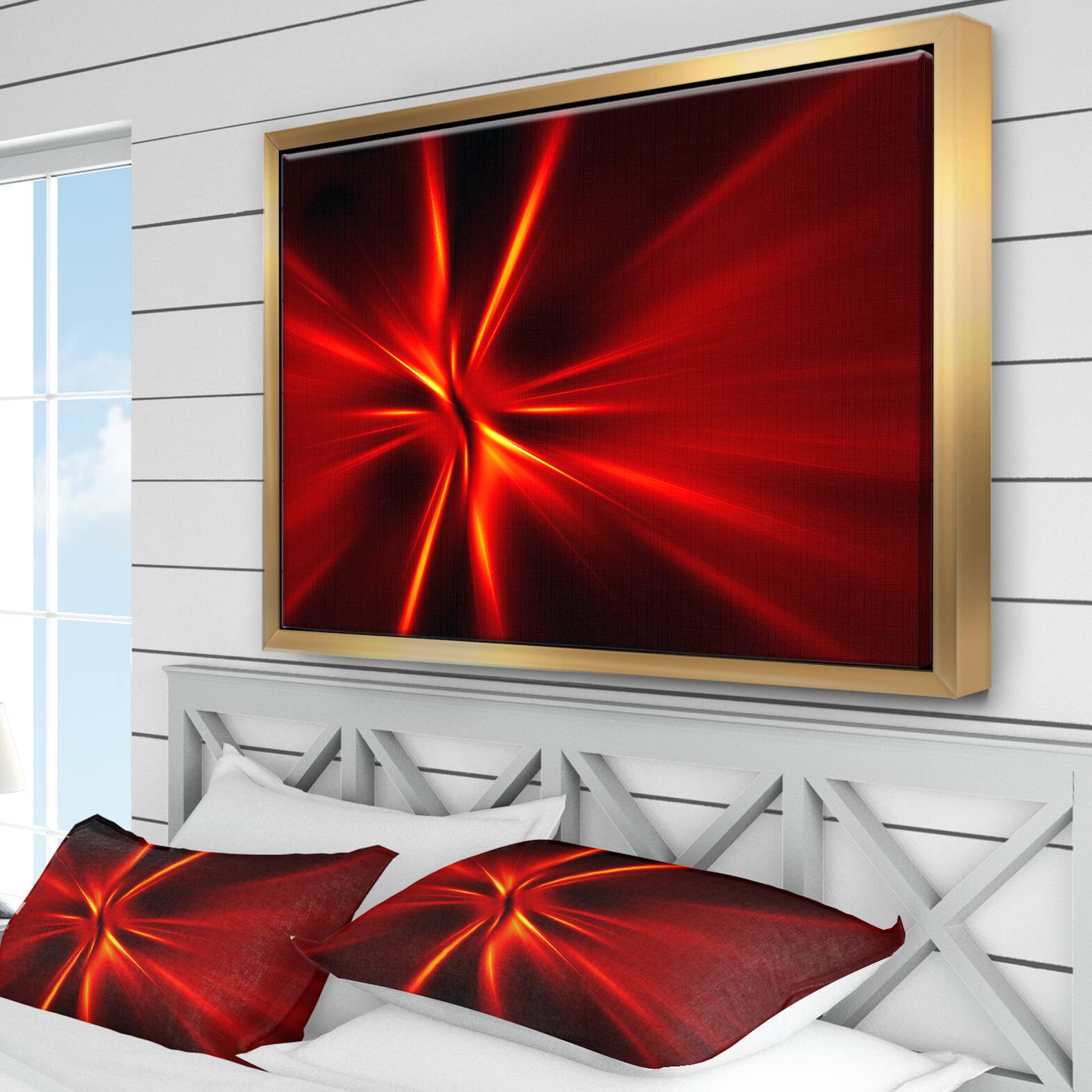 Designart - Red and Yellow Rays