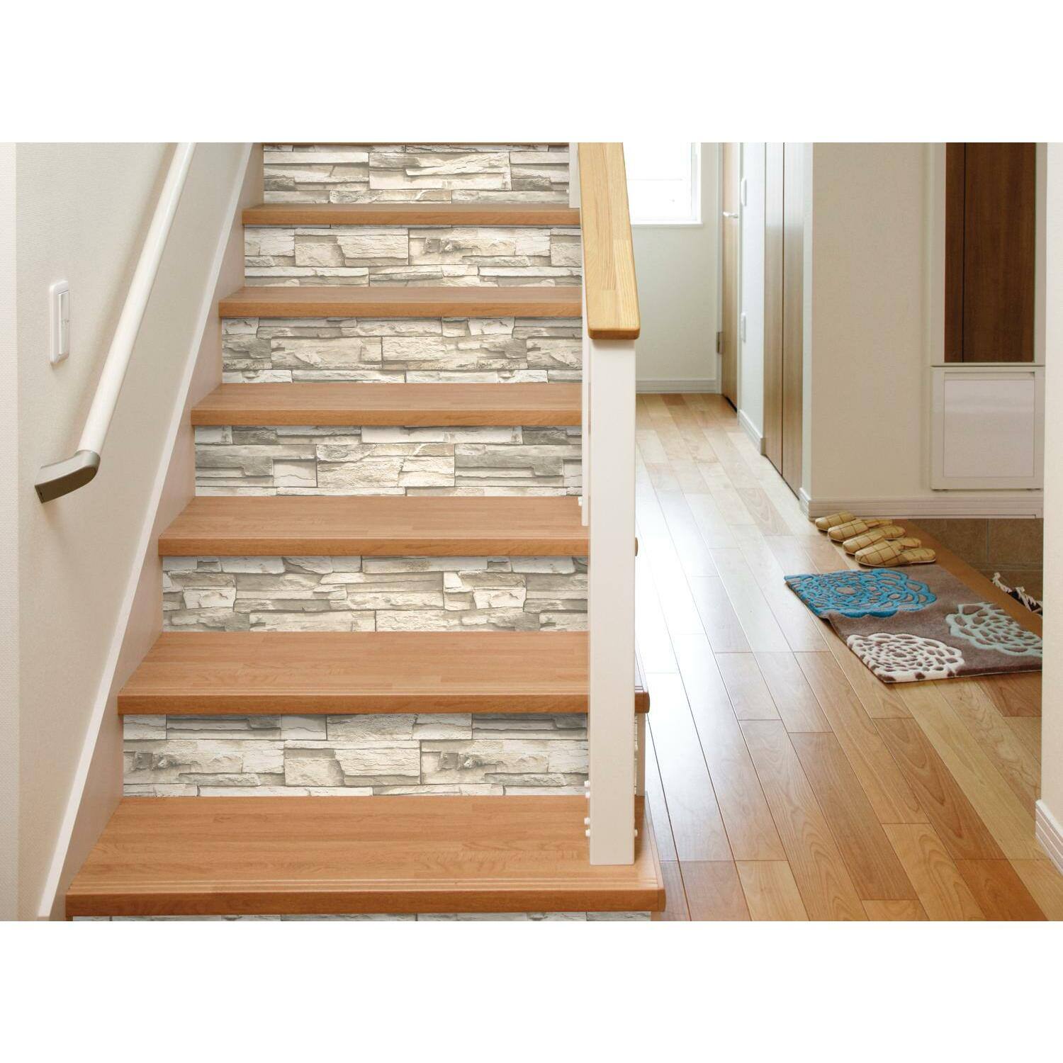 RoomMates Natural Stacked Stone Peel &#x26; Stick Wallpaper