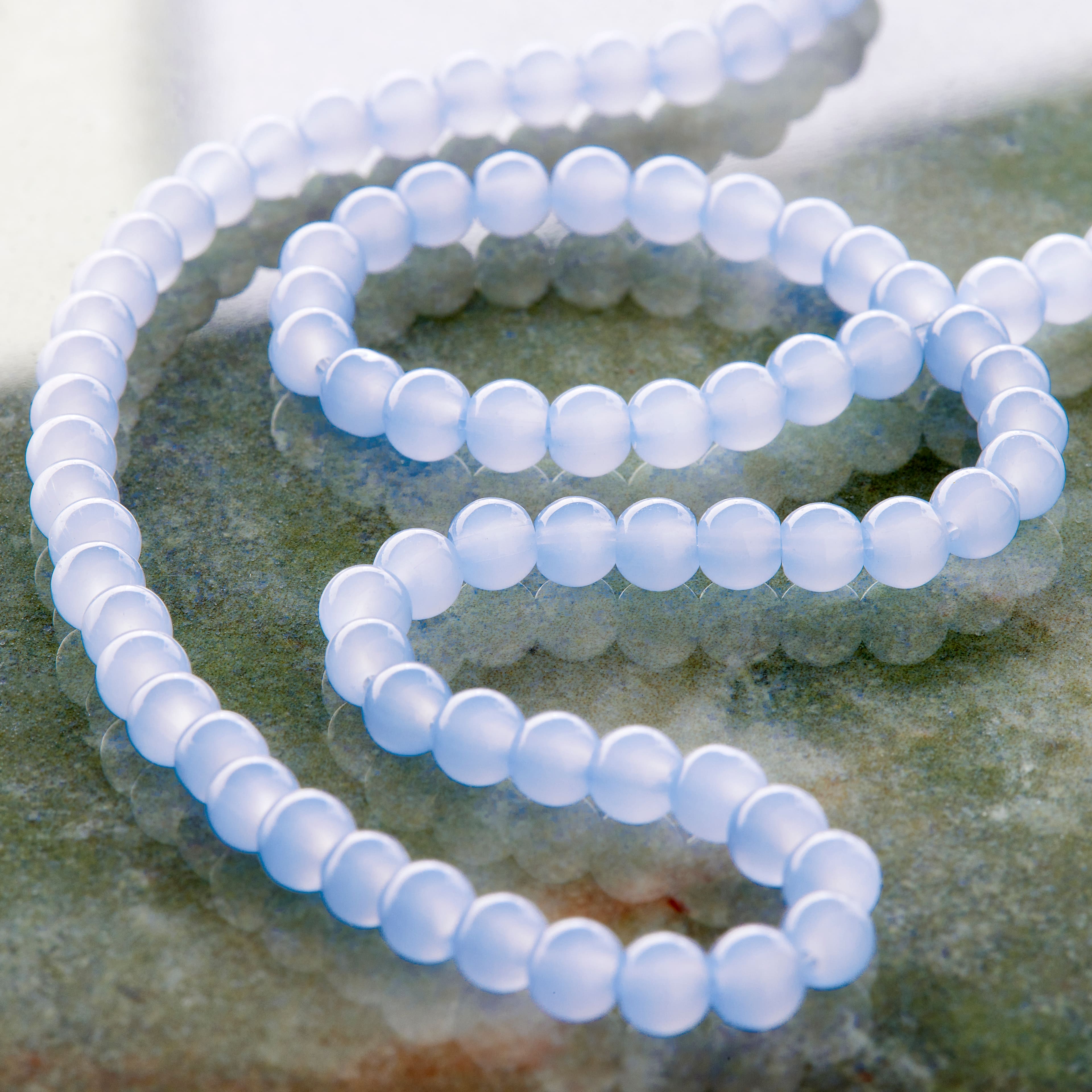 12 Pack: Light Sapphire Round Glass Beads, 4mm by Bead Landing&#x2122;