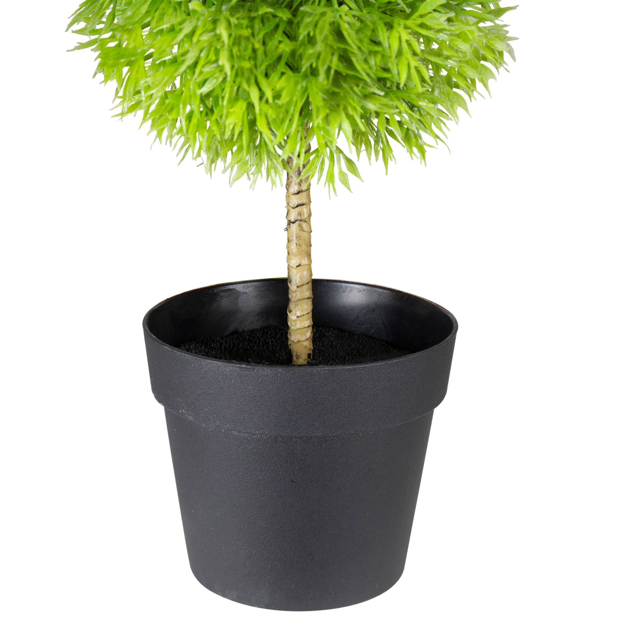 9.75" Green Ball Shaped Artificial Potted Topiary