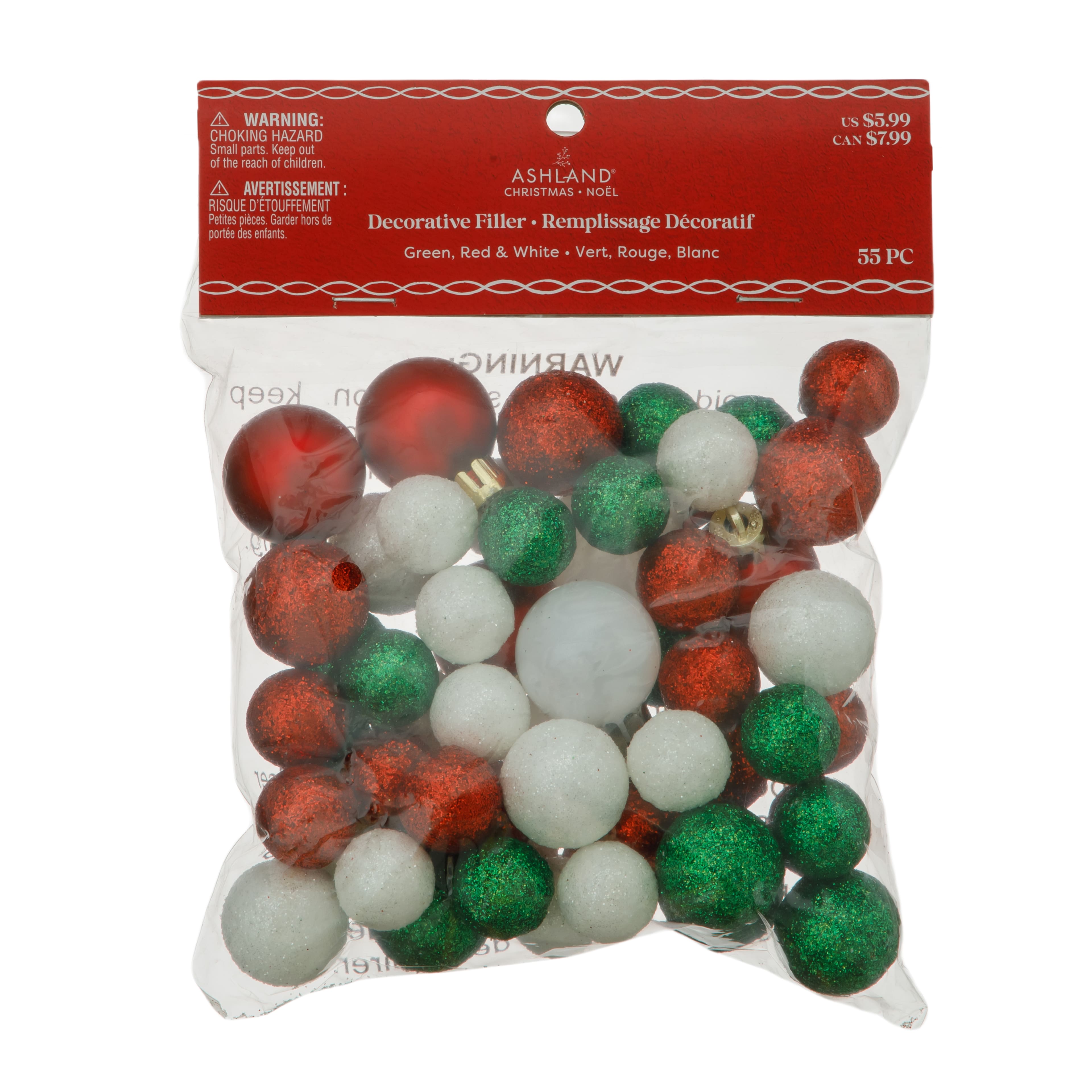 Green, Red &#x26; White Decorative Filler, 55ct. by Ashland&#xAE;