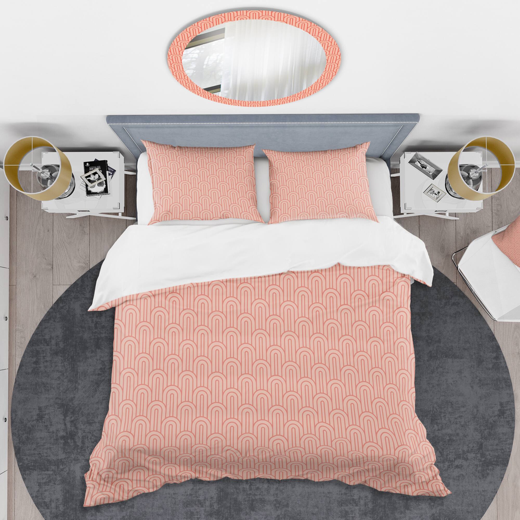 Designart &#x27;Retro Art Deco Waves II&#x27; Mid-Century Duvet Cover Set