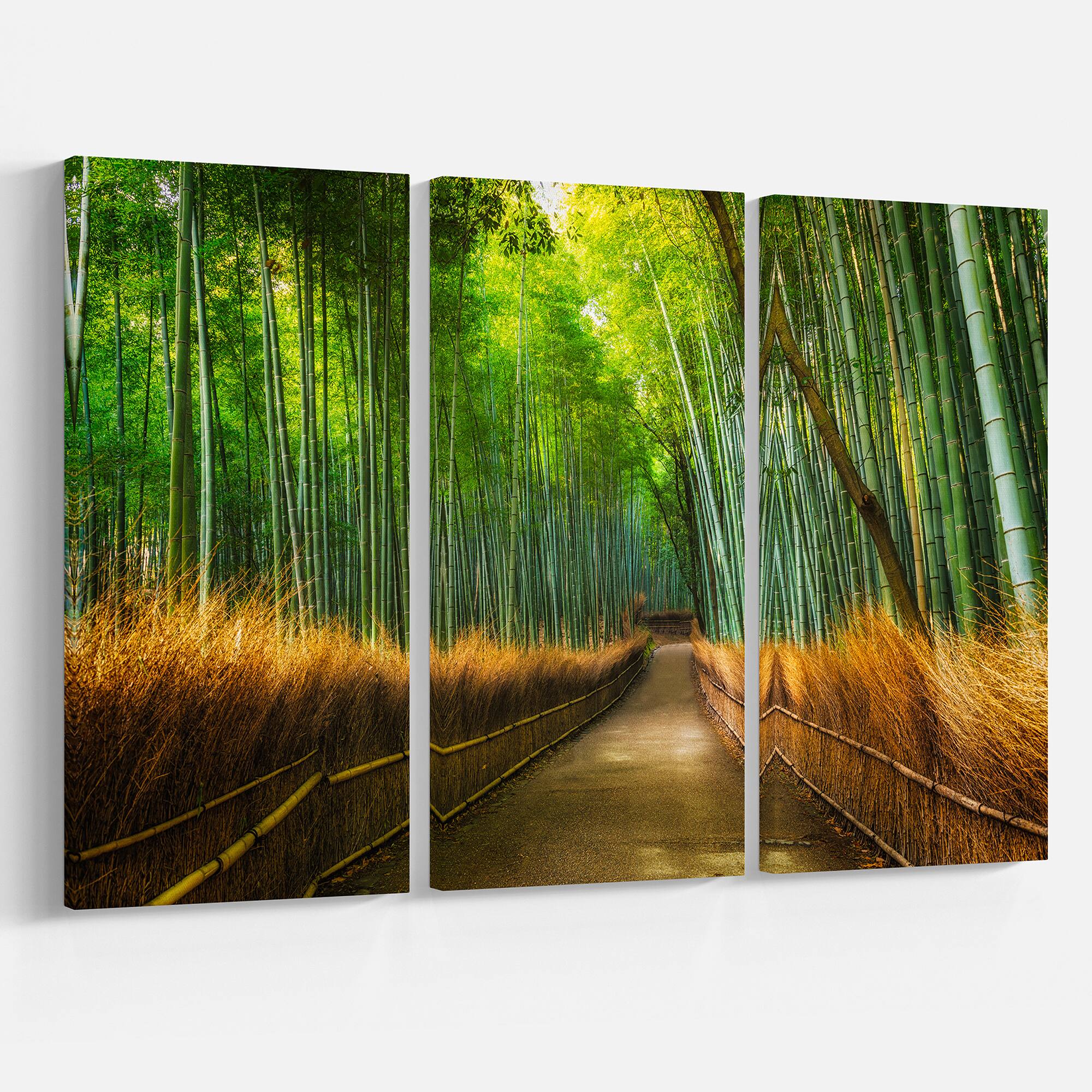 Designart - Arashiyama Bamboo Grove Japan - Oversized Forest Canvas Artwork