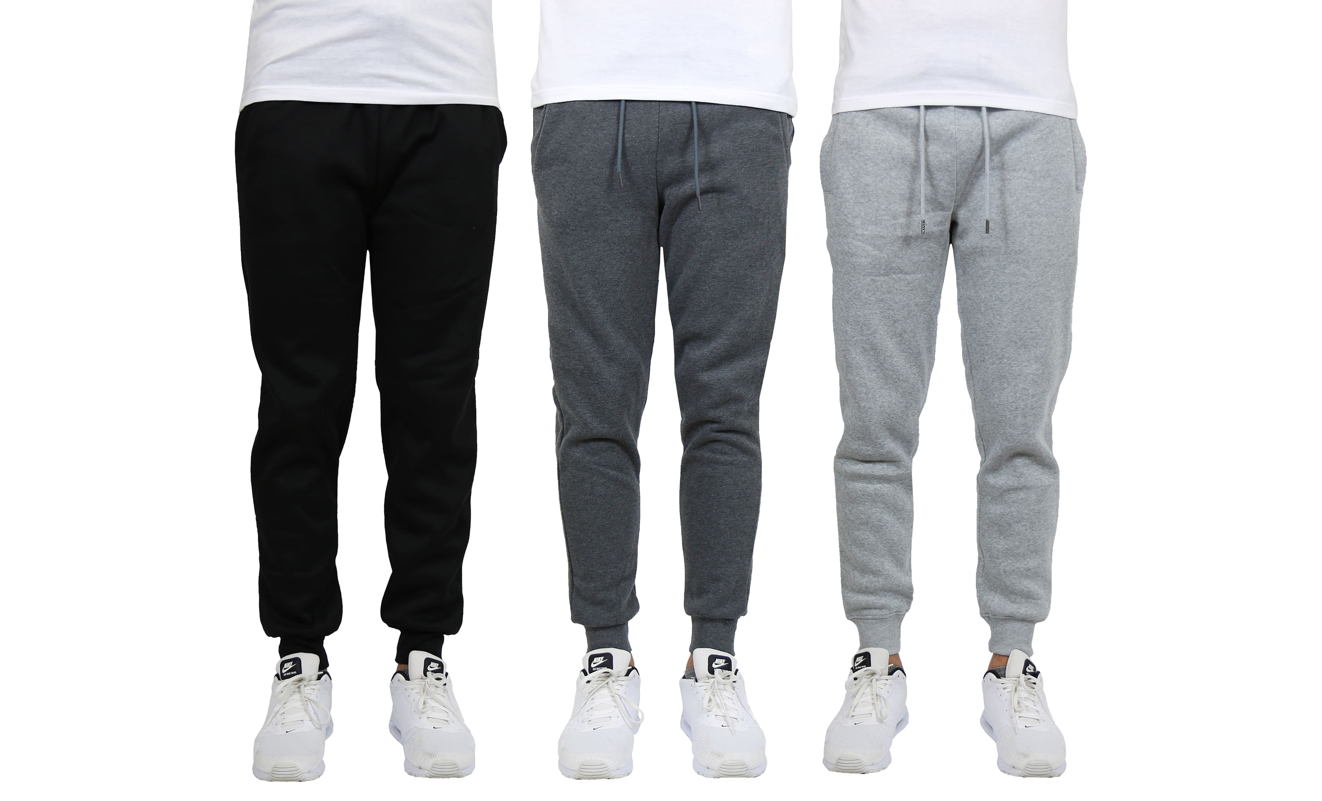Galaxy by Harvic Men's Fleece-Lined Jogger Sweatpants 3 Pack