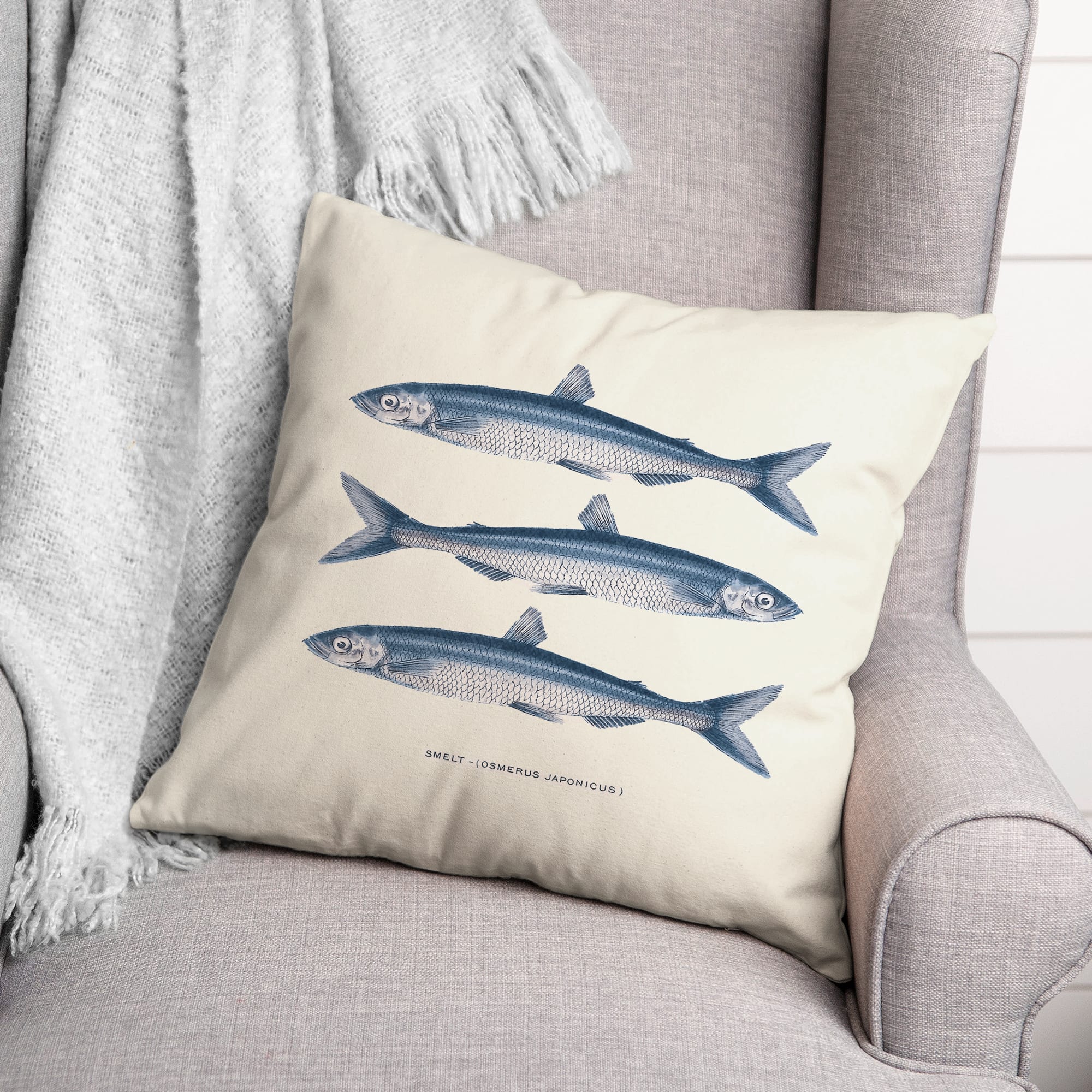 Smelt Fish 18" x 18" Indoor / Outdoor Pillow