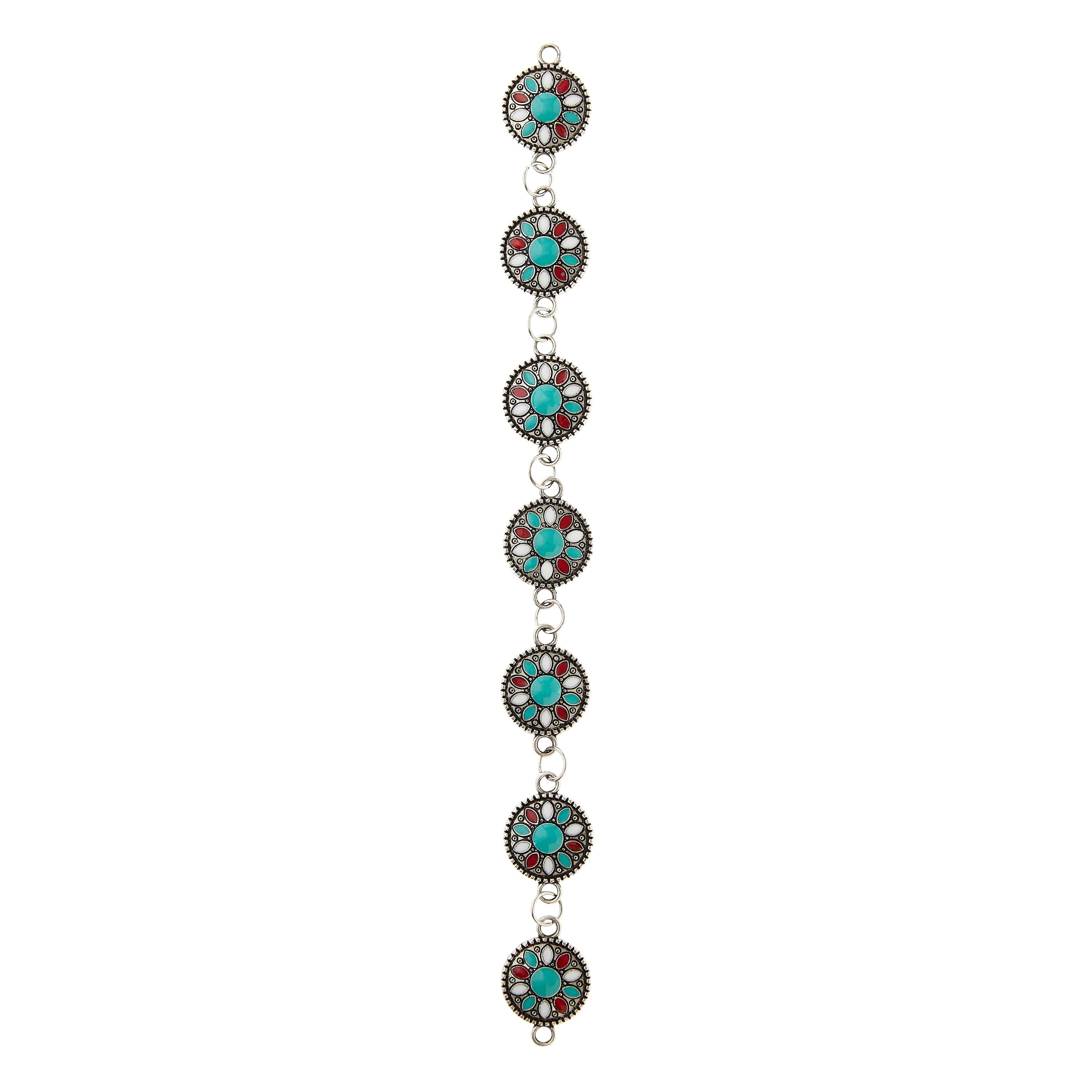 12 Packs: 7 ct. (84 total)  Turquoise Flower Enamel Metal Connectors, 15mm by Bead Landing&#x2122;