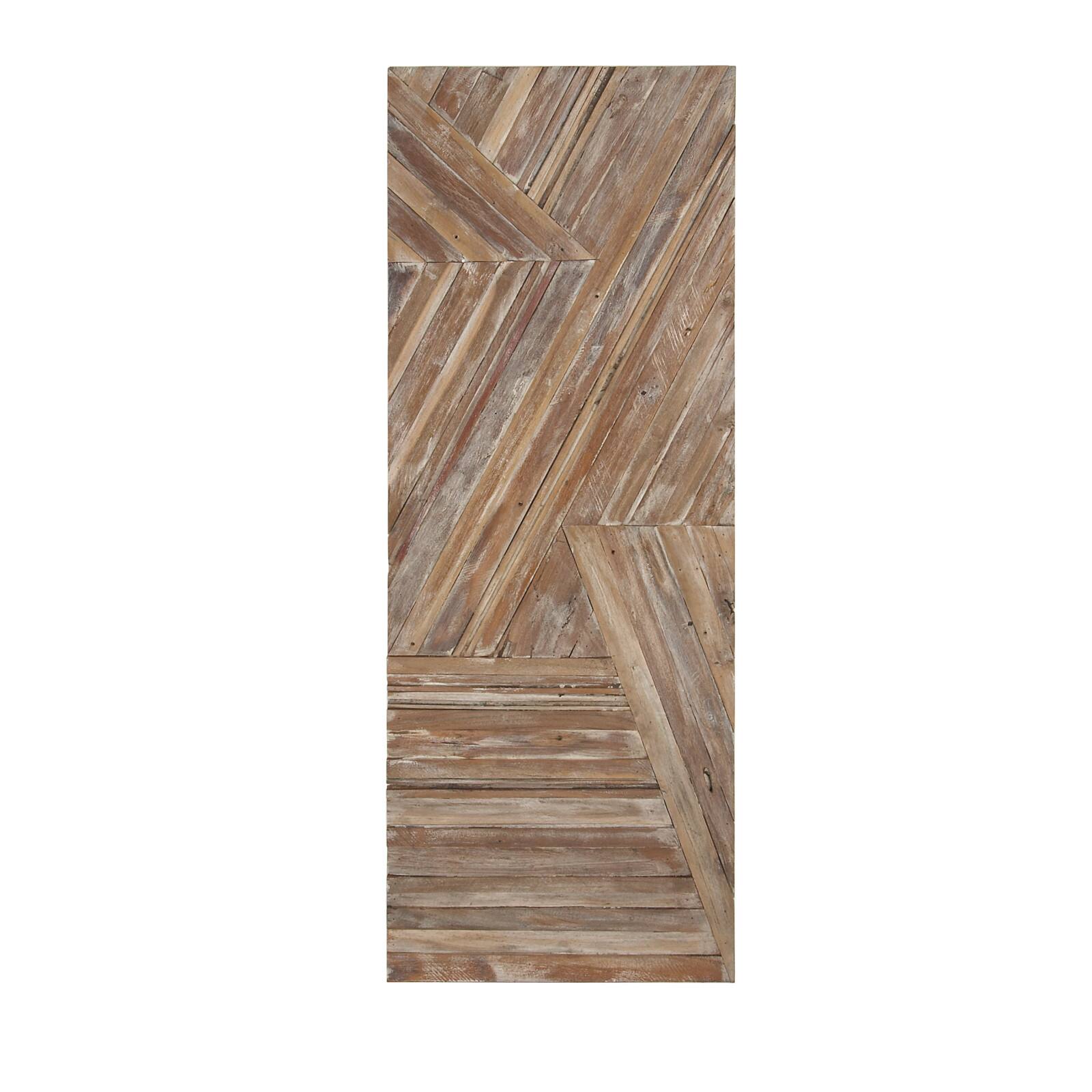 Blue Farmhouse Abstract Recycled Teak Wall Decor, 56" x 20"