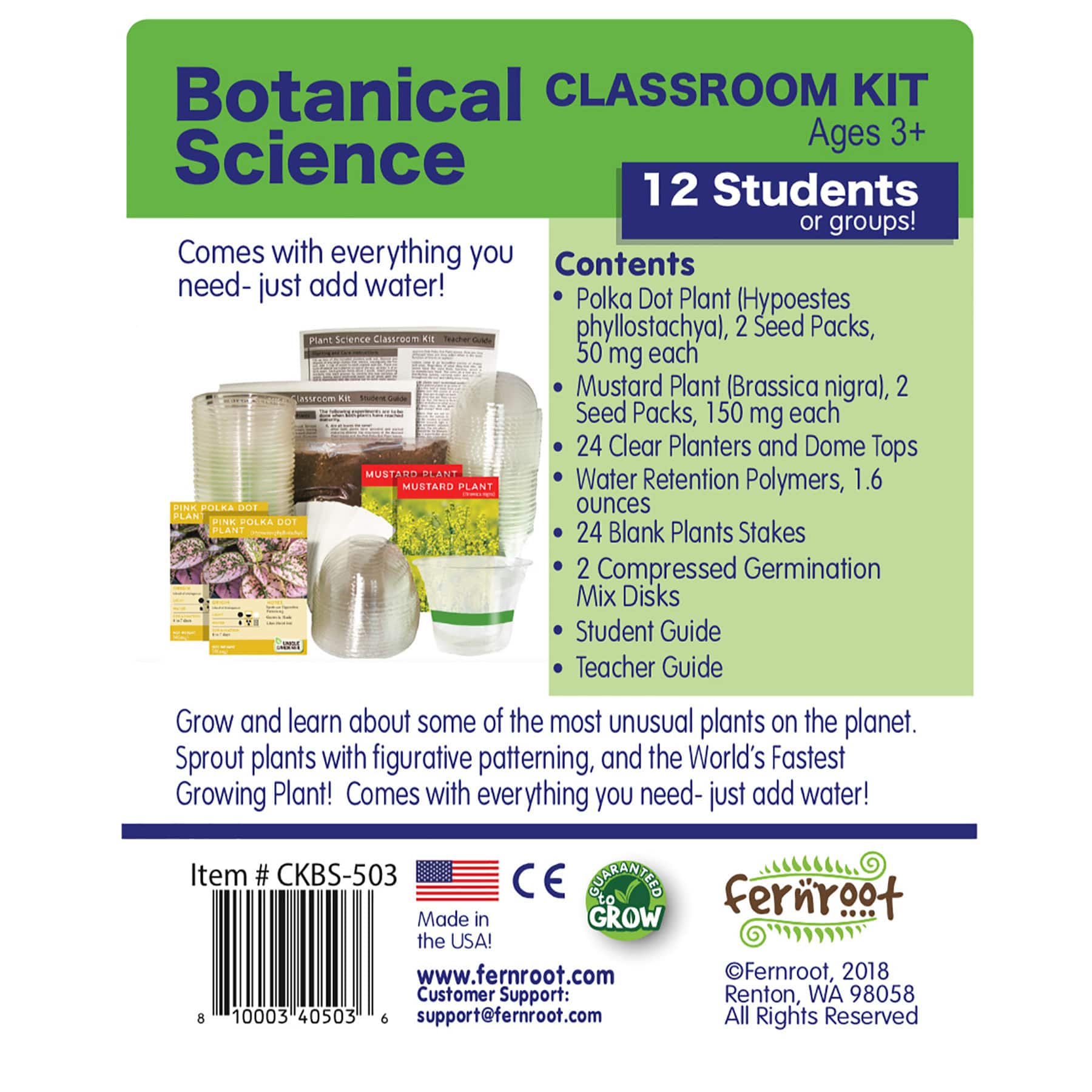 Fernroot Botanical Science Classroom Kit