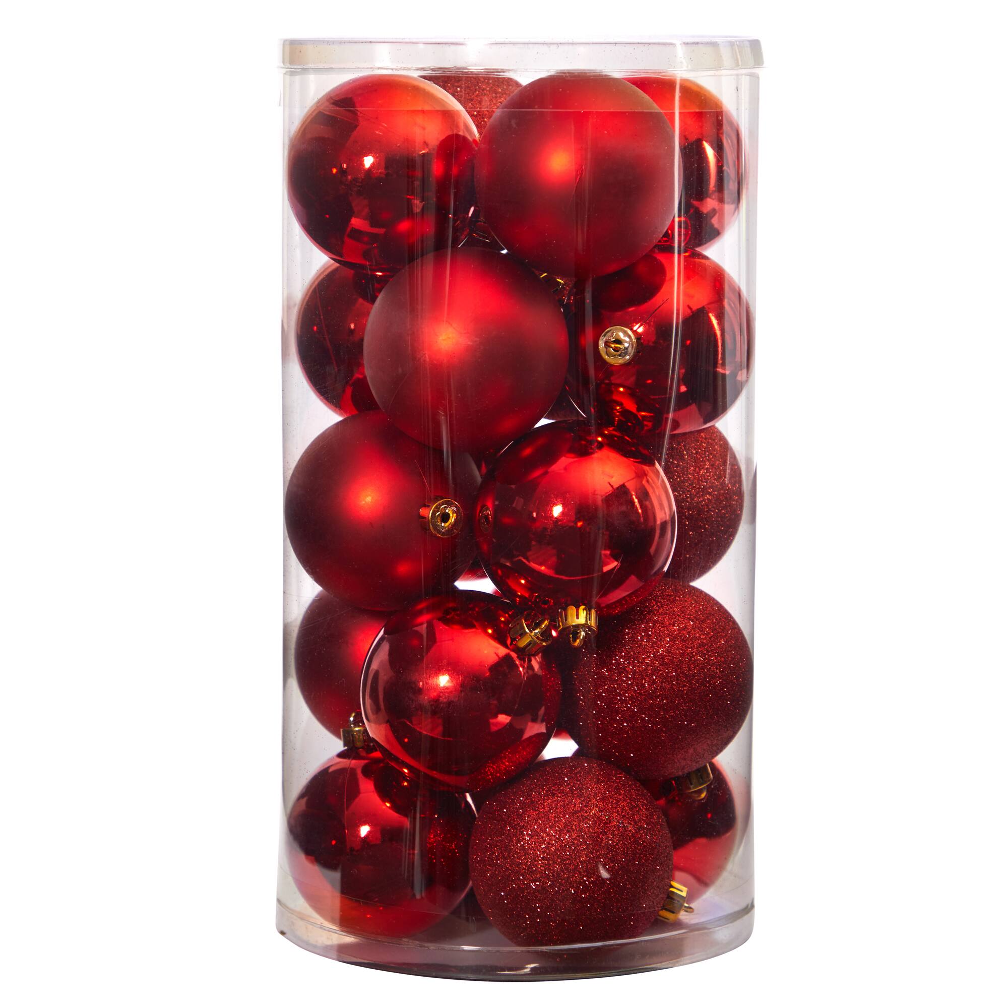 20ct. 3&#x22; Red Shatterproof Christmas Ornaments