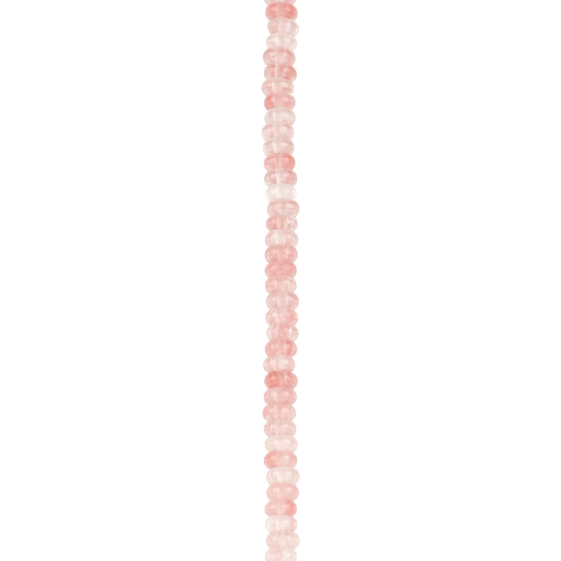 12 Pack: Cherry Quartz Rondelle Beads, 4mm by Bead Landing™